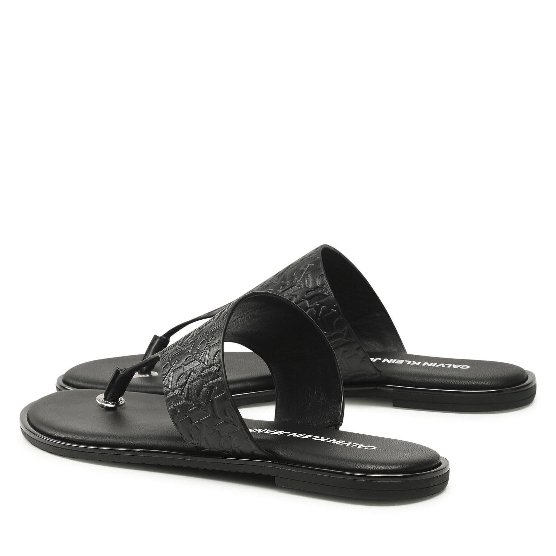 Calvin Klein Jeans Джапанки Flat Sandal Toe Slide Em Pa-Pl YW0YW00142 Черен - Pepit.bg