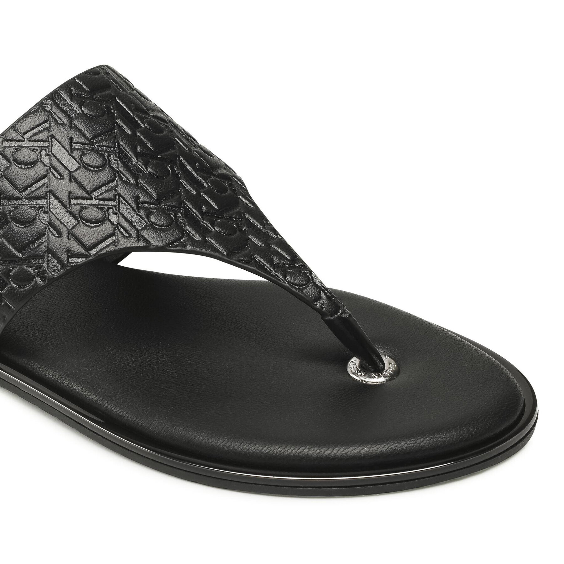 Calvin Klein Jeans Джапанки Flat Sandal Toe Slide Em Pa-Pl YW0YW00142 Черен - Pepit.bg