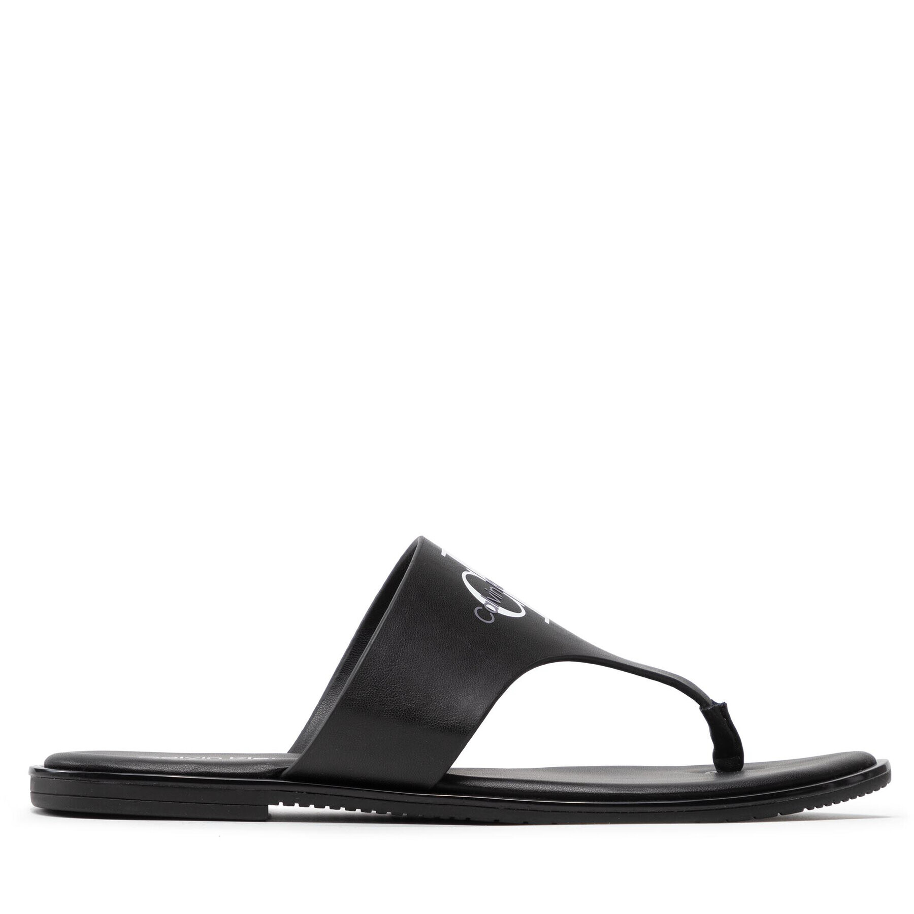 Calvin Klein Jeans Джапанки Flat Sandal Toe Slide Lth YW0YW00538 Черен - Pepit.bg