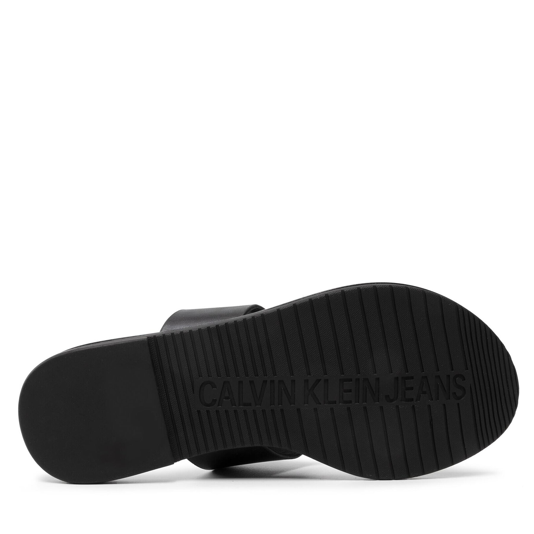 Calvin Klein Jeans Джапанки Flat Sandal Toe Slide Lth YW0YW00538 Черен - Pepit.bg