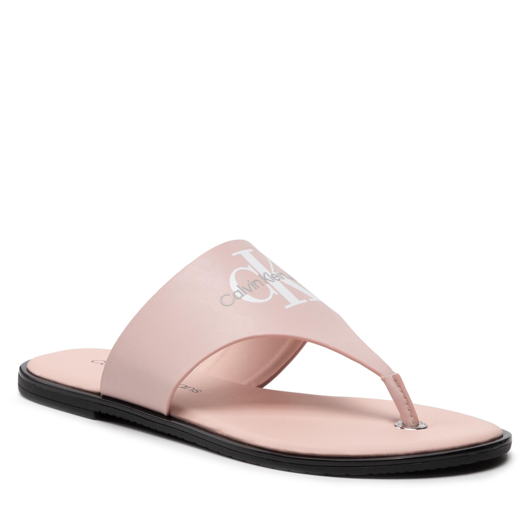 Calvin Klein Jeans Джапанки Flat Sandal Toe Slide Lth YW0YW00538 Розов - Pepit.bg