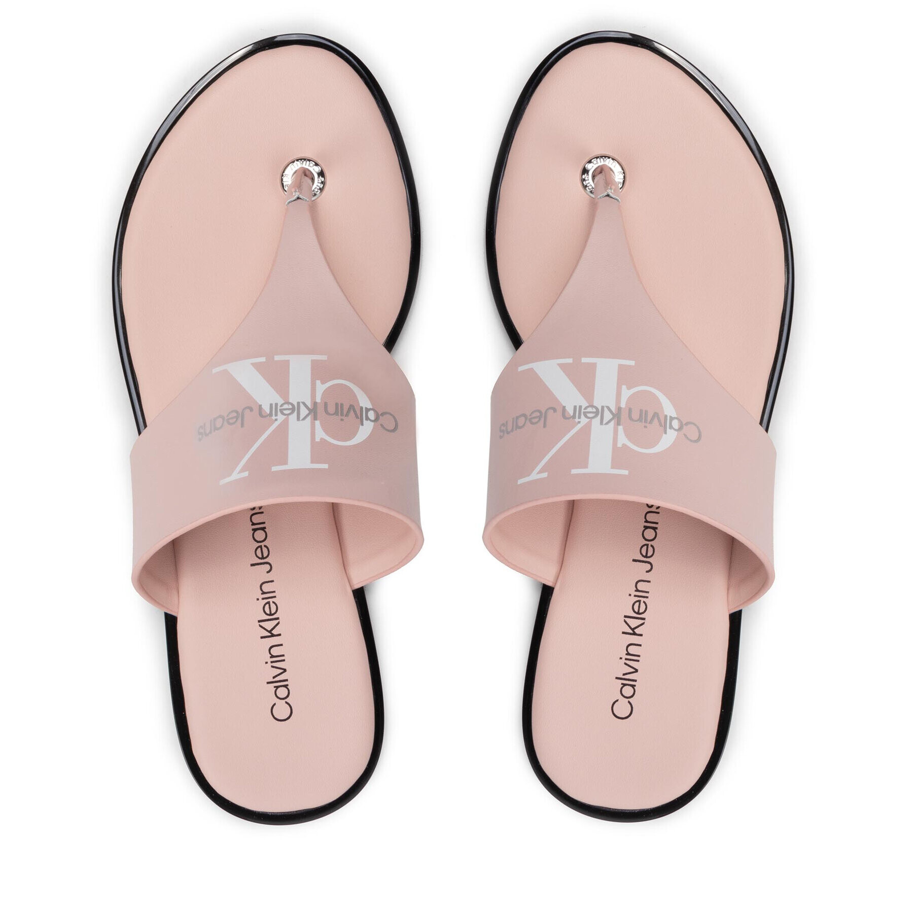 Calvin Klein Jeans Джапанки Flat Sandal Toe Slide Lth YW0YW00538 Розов - Pepit.bg