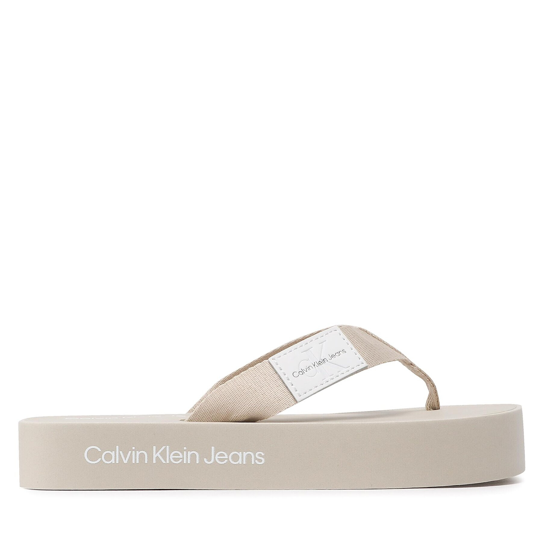 Calvin Klein Jeans Джапанки Flatform Flipflop YW0YW00993 Бежов - Pepit.bg