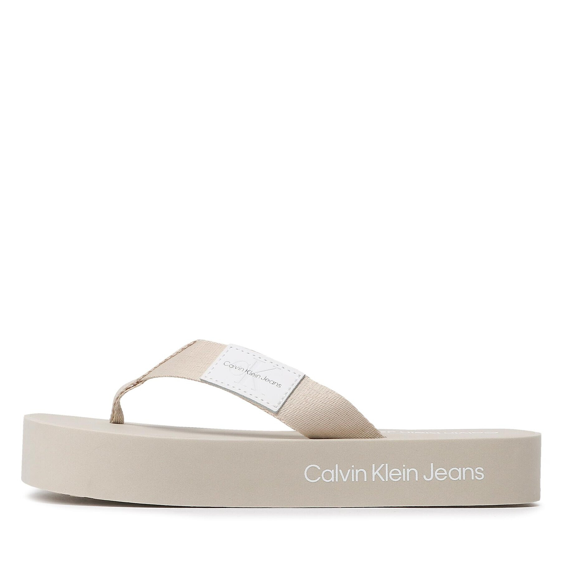 Calvin Klein Jeans Джапанки Flatform Flipflop YW0YW00993 Бежов - Pepit.bg