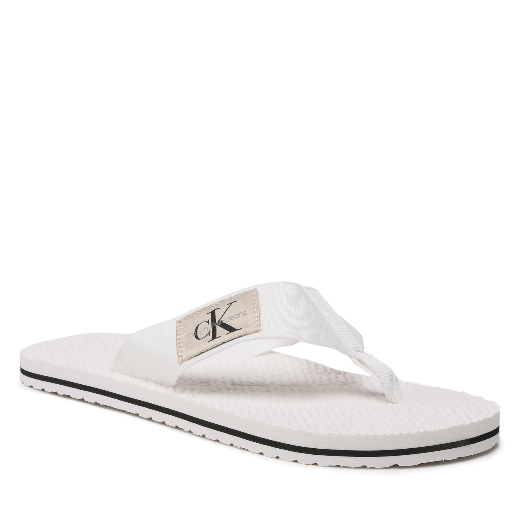 Calvin Klein Jeans Джапанки Flip Flop Webbing YM0YM00732 Бял - Pepit.bg