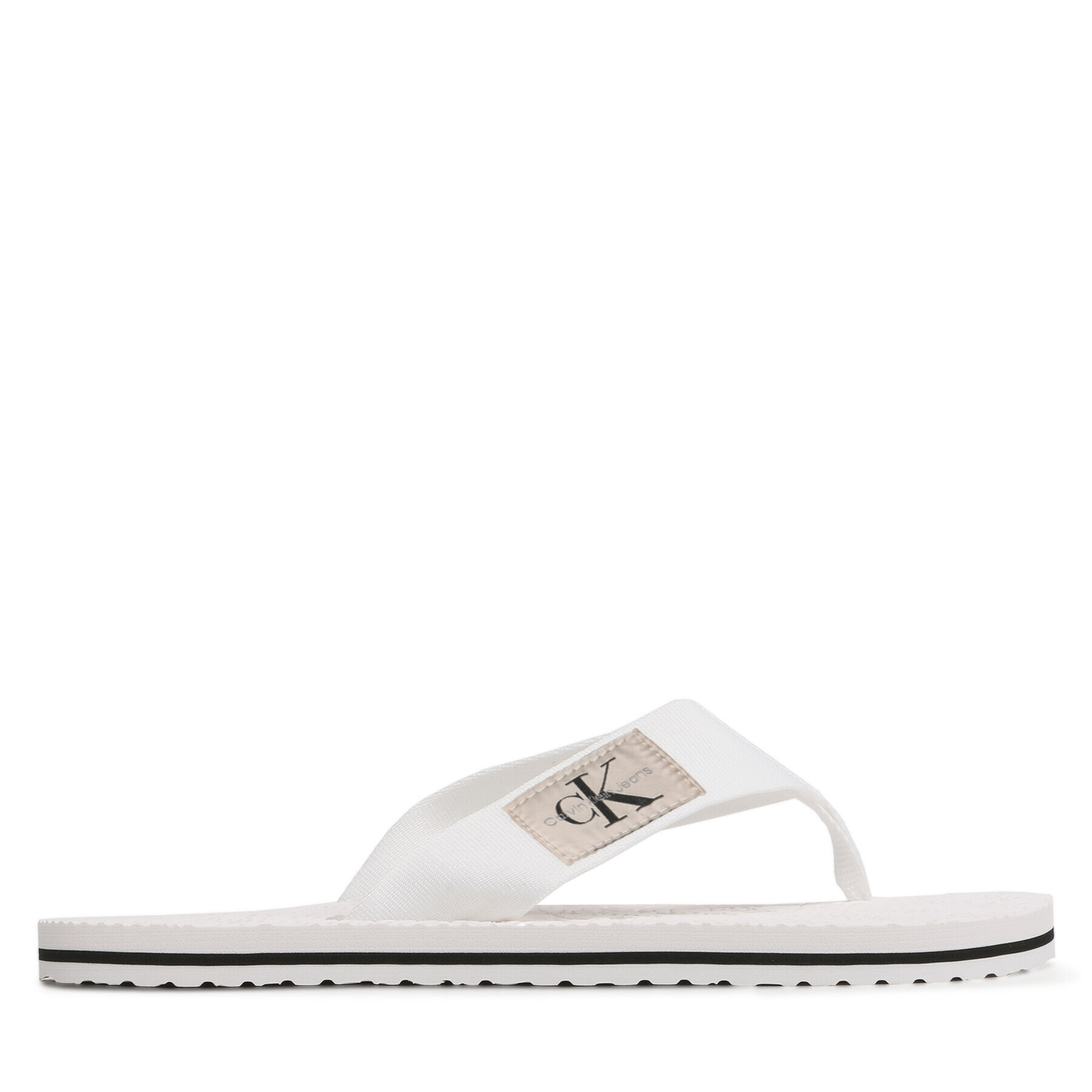 Calvin Klein Jeans Джапанки Flip Flop Webbing YM0YM00732 Бял - Pepit.bg