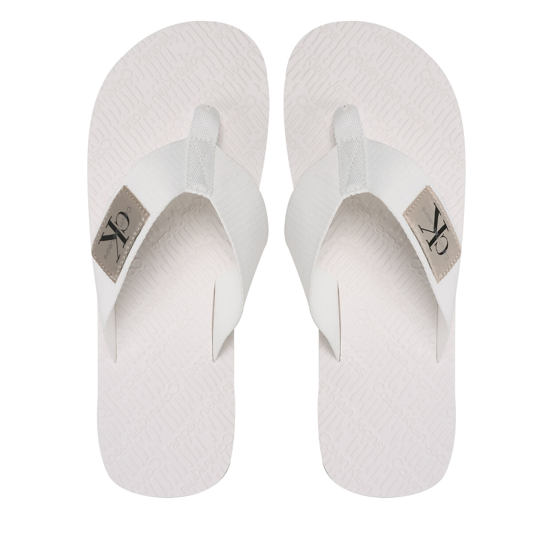 Calvin Klein Jeans Джапанки Flip Flop Webbing YM0YM00732 Бял - Pepit.bg