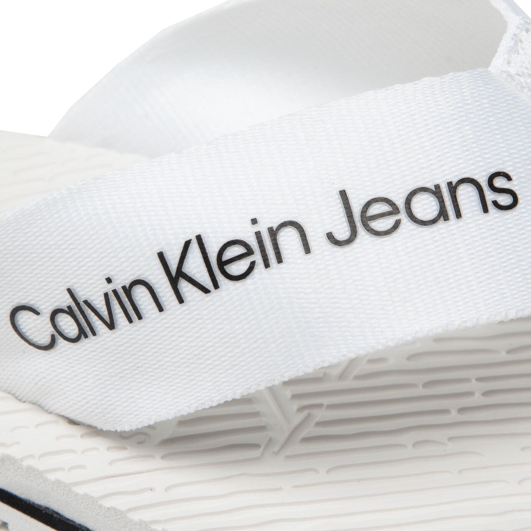 Calvin Klein Jeans Джапанки Flipflop Webbing 2 YM0YM00399 Бял - Pepit.bg