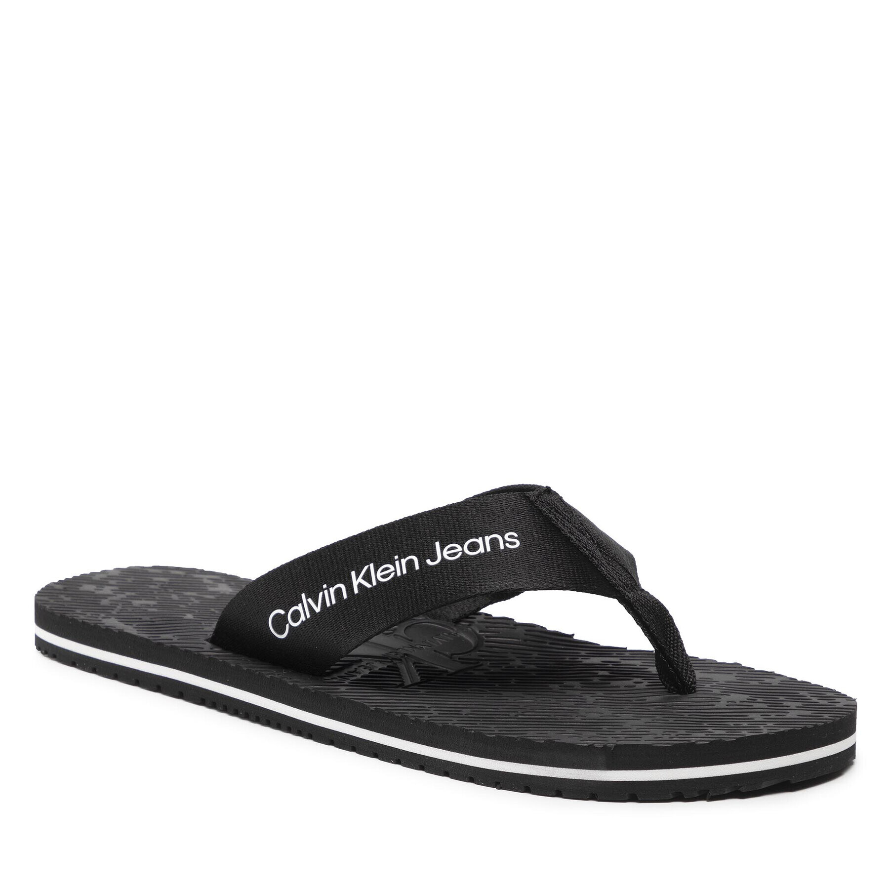 Calvin Klein Jeans Джапанки Flipflop Webbing 2 YM0YM00399 Черен - Pepit.bg