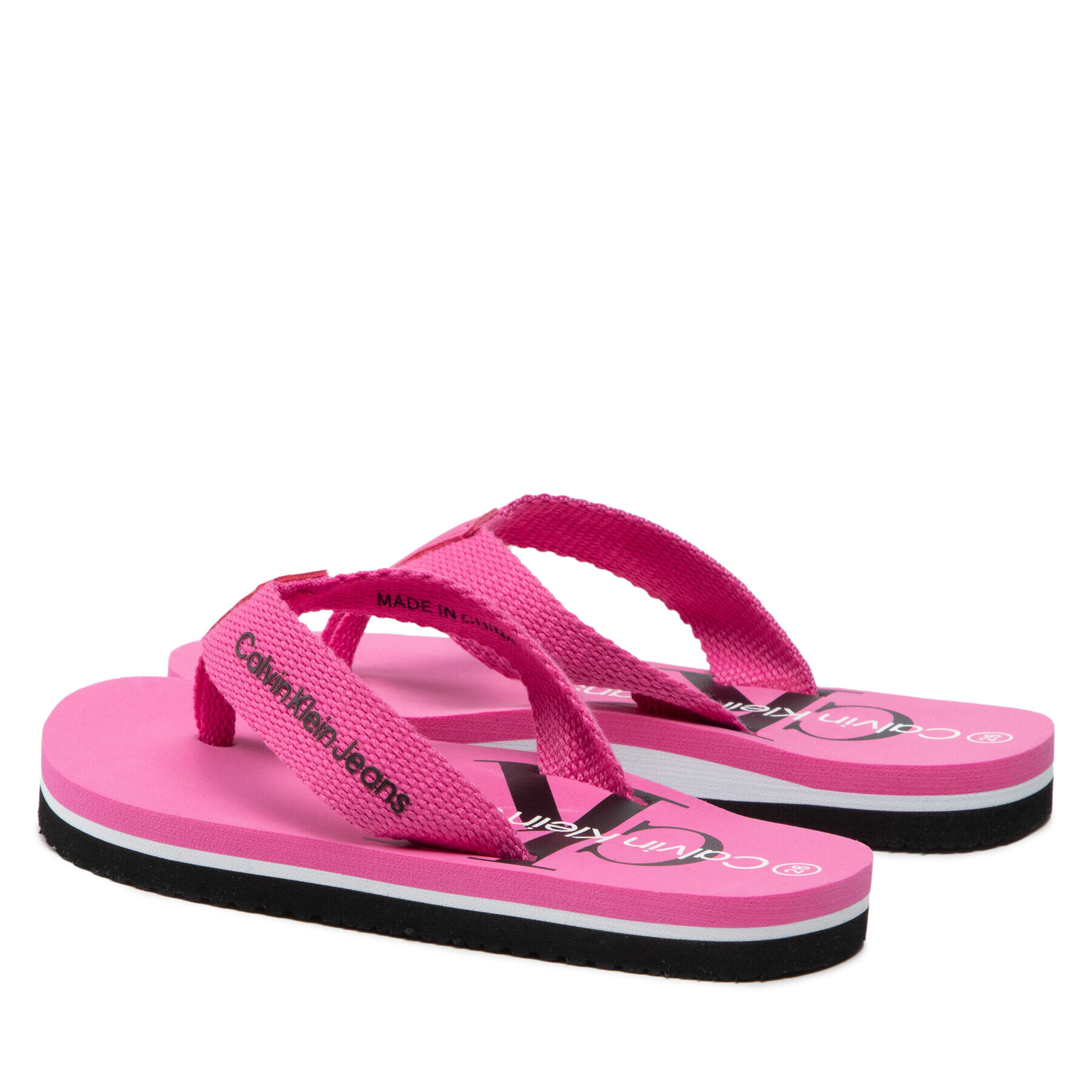 Calvin Klein Jeans Джапанки Logo Print Flip Flop V3A8-80217-0058 M Розов - Pepit.bg