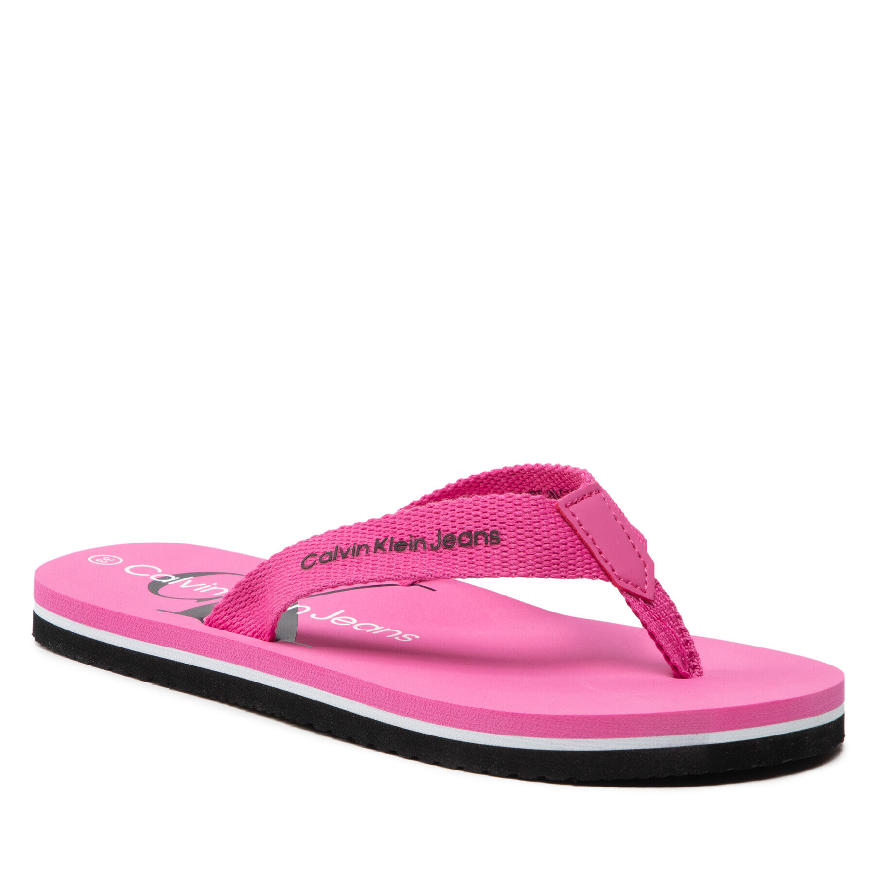 Calvin Klein Jeans Джапанки Logo Print Flip Flop V3A8-80217-0058 S Розов - Pepit.bg