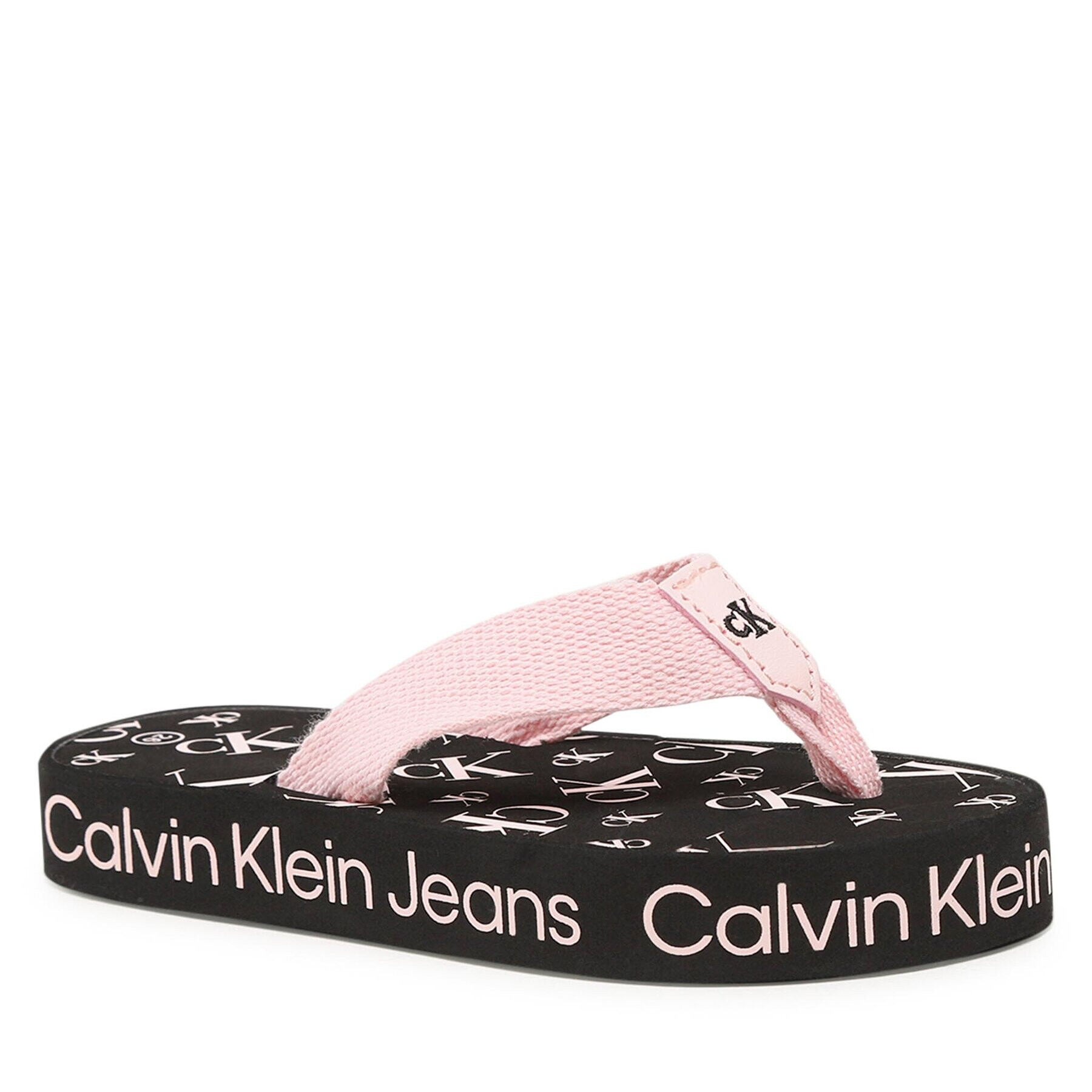 Calvin Klein Jeans Джапанки Logo Print Flip Flop V3A8-80520-0058 Розов - Pepit.bg