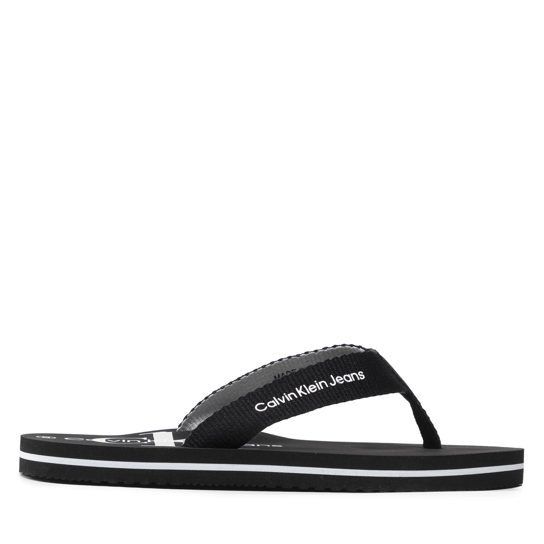 Calvin Klein Jeans Джапанки Logo Print Flip Flop V3B8-80155-0058 S Черен - Pepit.bg