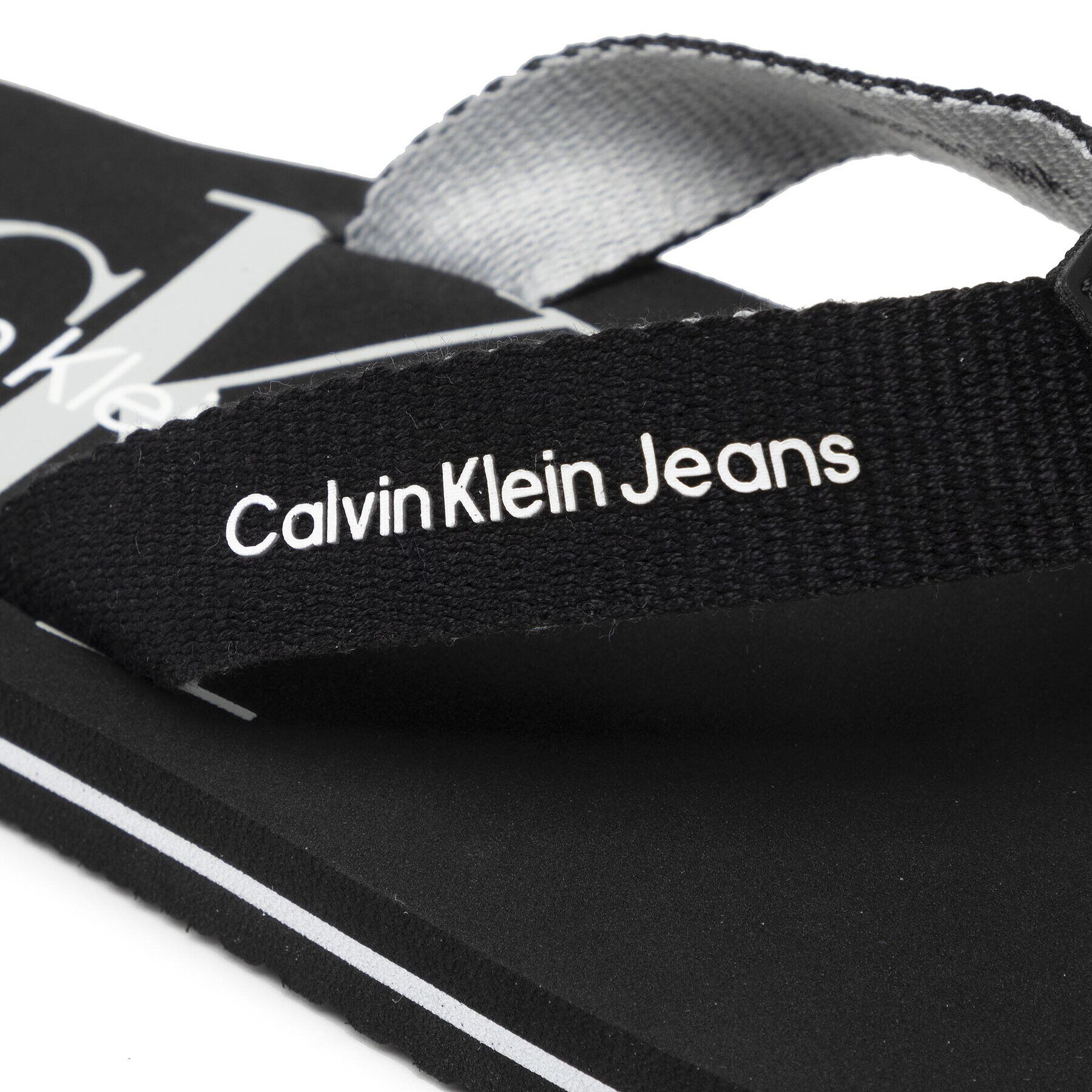 Calvin Klein Jeans Джапанки Logo Print Flip Flop V3B8-80155-0058 S Черен - Pepit.bg