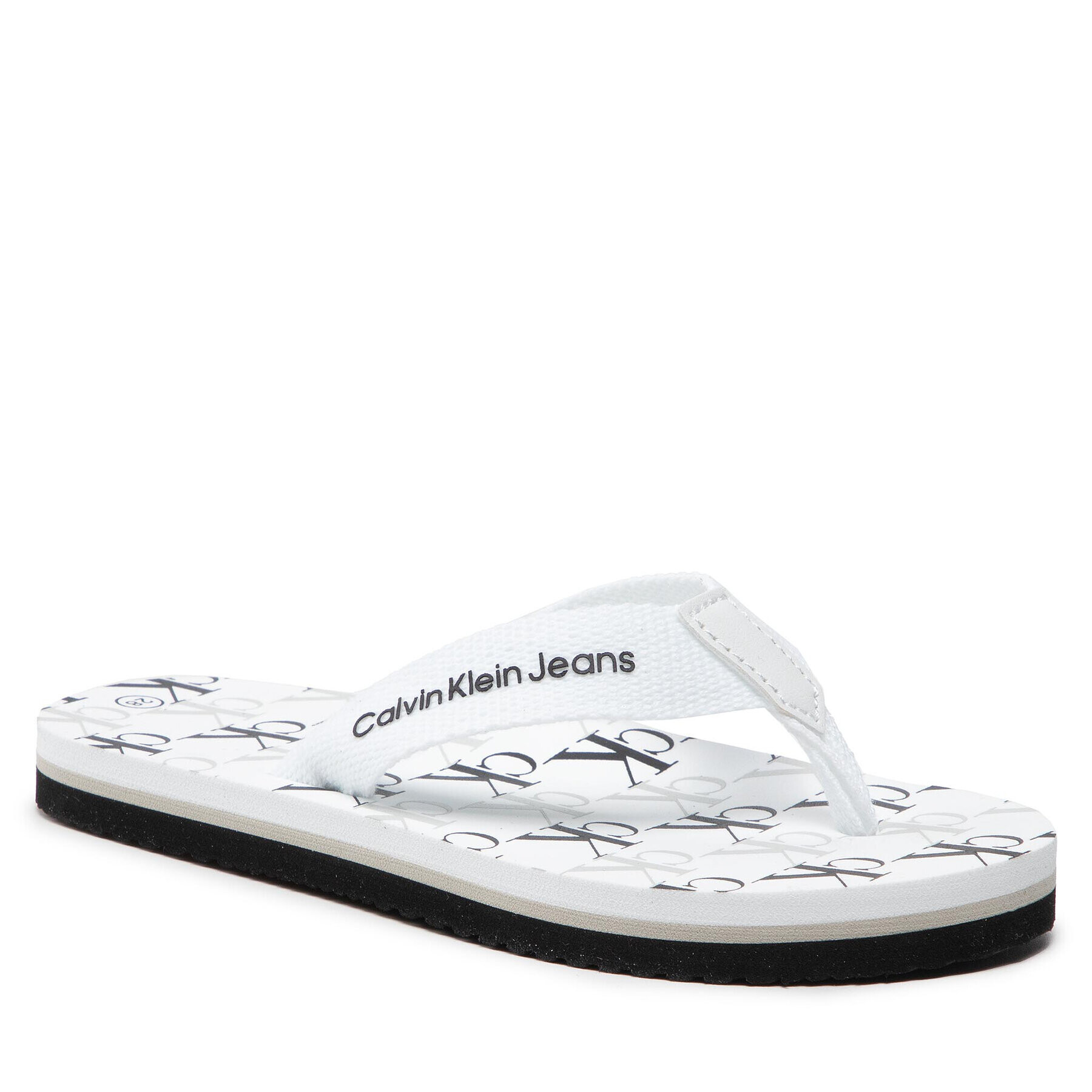 Calvin Klein Jeans Джапанки Logo Print Flip Flop V3X8-80156-0058 M Бял - Pepit.bg