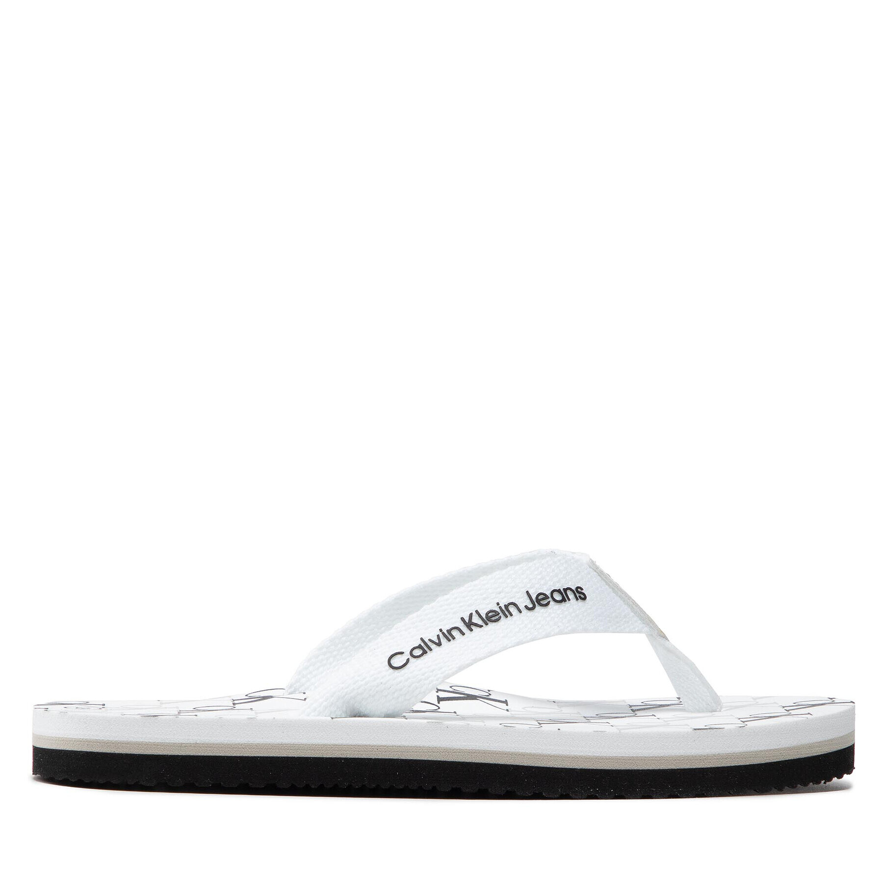 Calvin Klein Jeans Джапанки Logo Print Flip Flop V3X8-80156-0058 M Бял - Pepit.bg