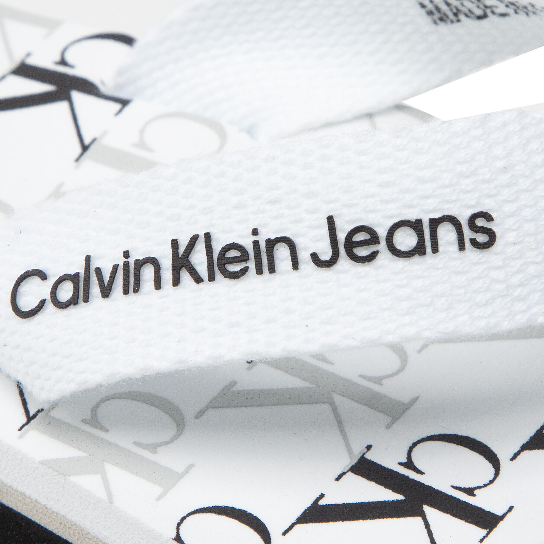 Calvin Klein Jeans Джапанки Logo Print Flip Flop V3X8-80156-0058 M Бял - Pepit.bg