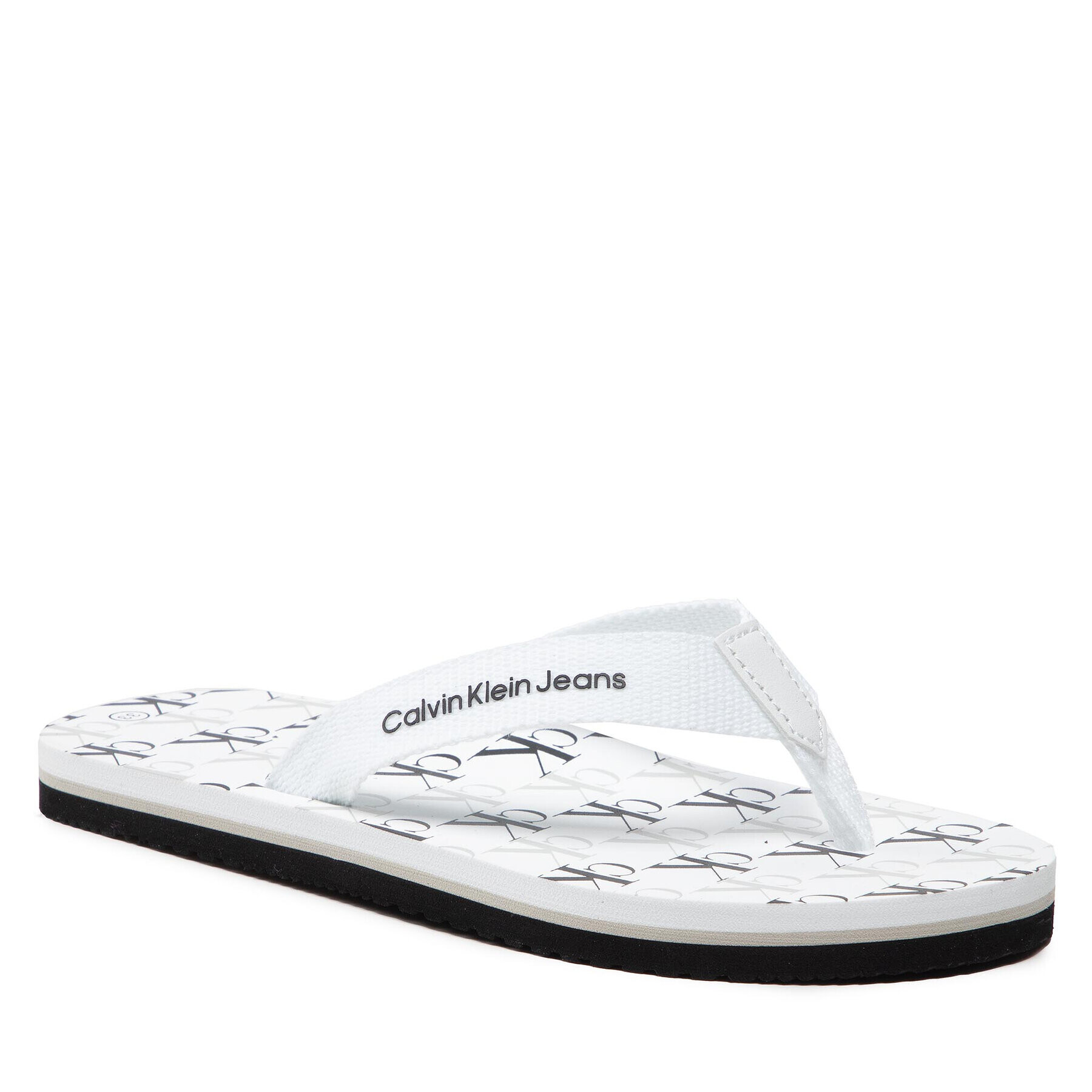 Calvin Klein Jeans Джапанки Logo Print Flip Flop V3X8-80156-0058 S Бял - Pepit.bg