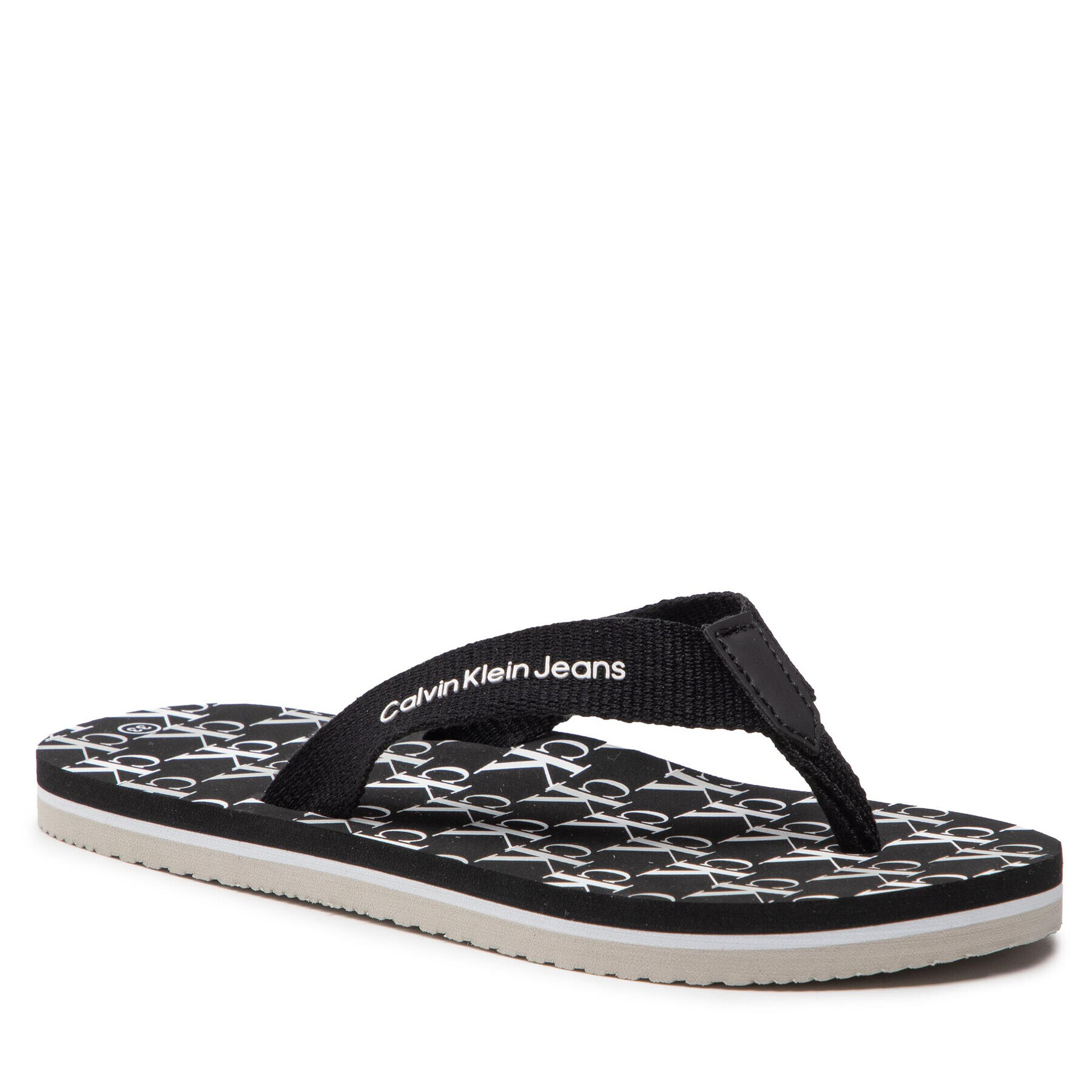 Calvin Klein Jeans Джапанки Logo Print Flip Flop V3X8-80156-0058 S Черен - Pepit.bg