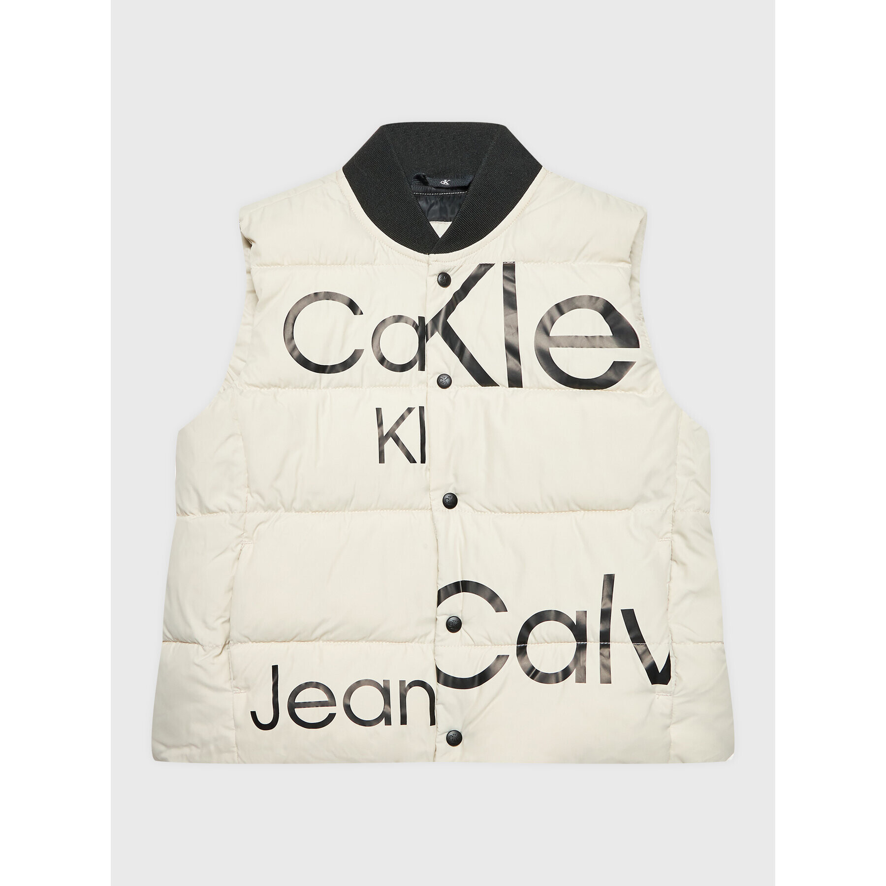 Calvin Klein Jeans Елек Bold Institutional IB0IB01557 Екрю Regular Fit - Pepit.bg