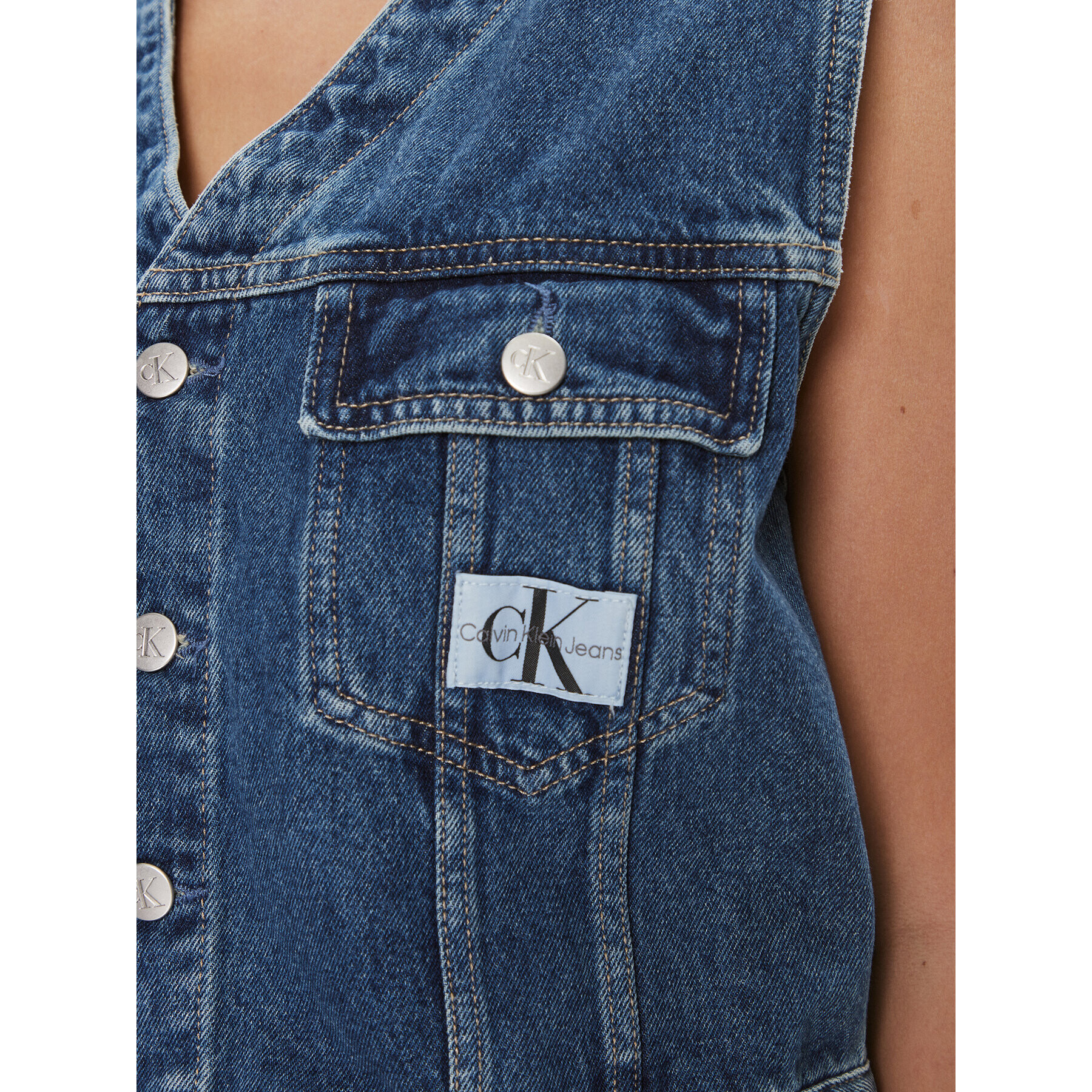 Calvin Klein Jeans Елек J20J222471 Син Regular Fit - Pepit.bg