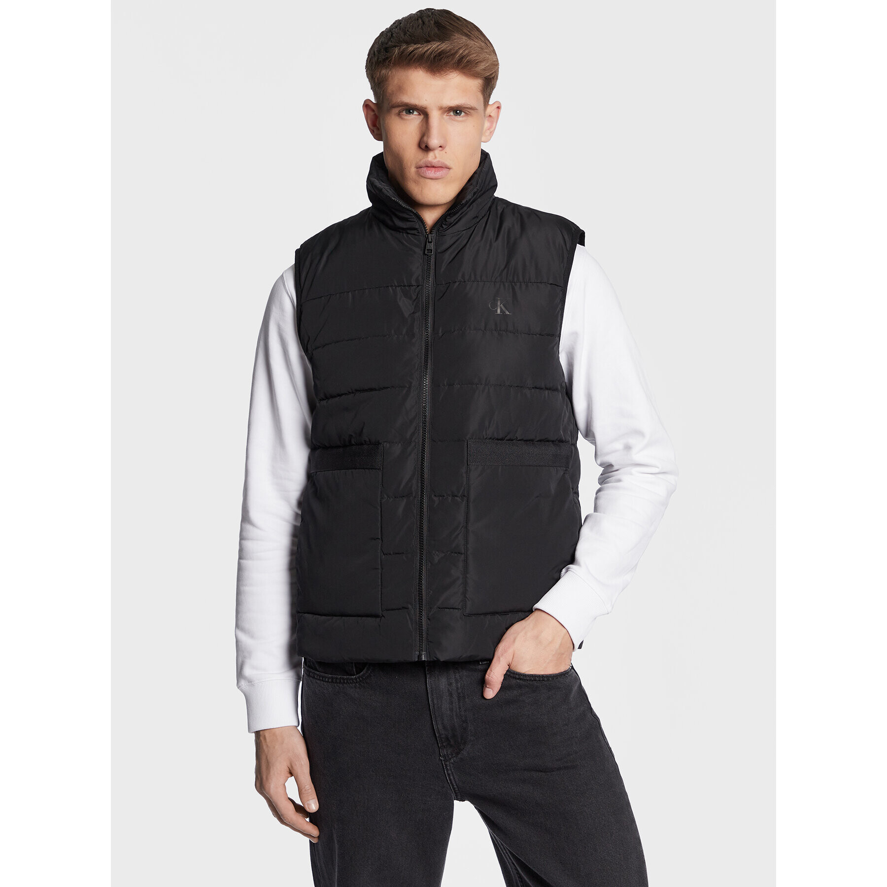 Calvin Klein Jeans Елек J30J322495 Черен Regular Fit - Pepit.bg