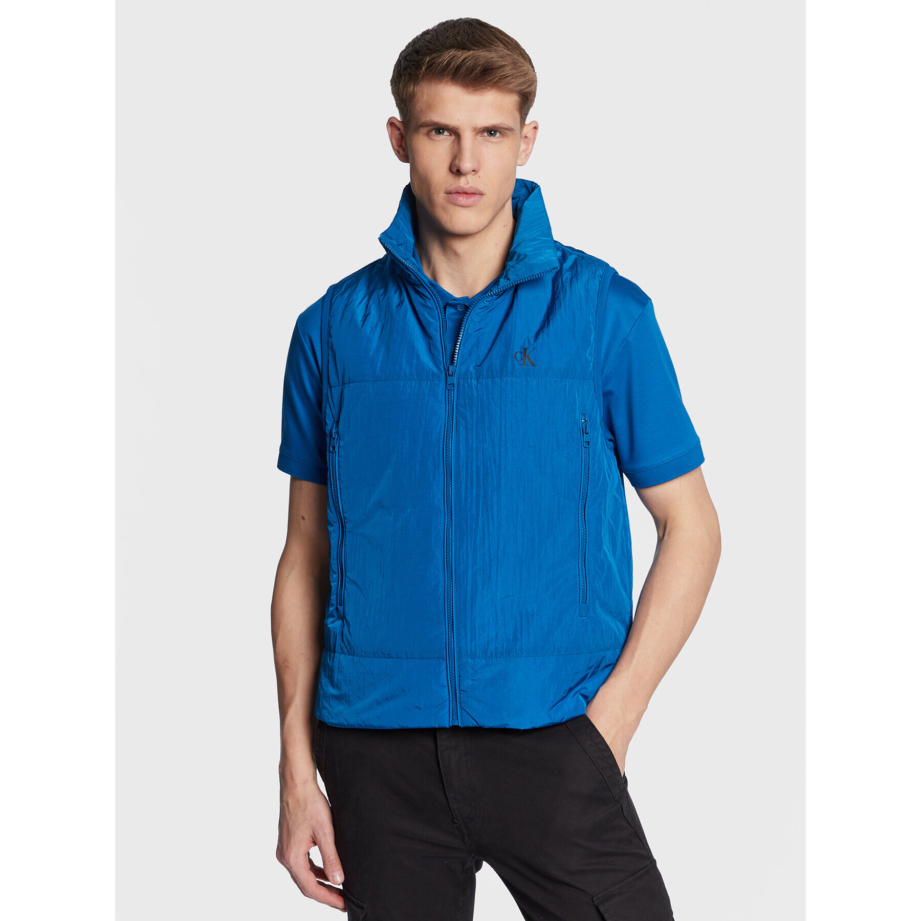 Calvin Klein Jeans Елек J30J322940 Син Regular Fit - Pepit.bg