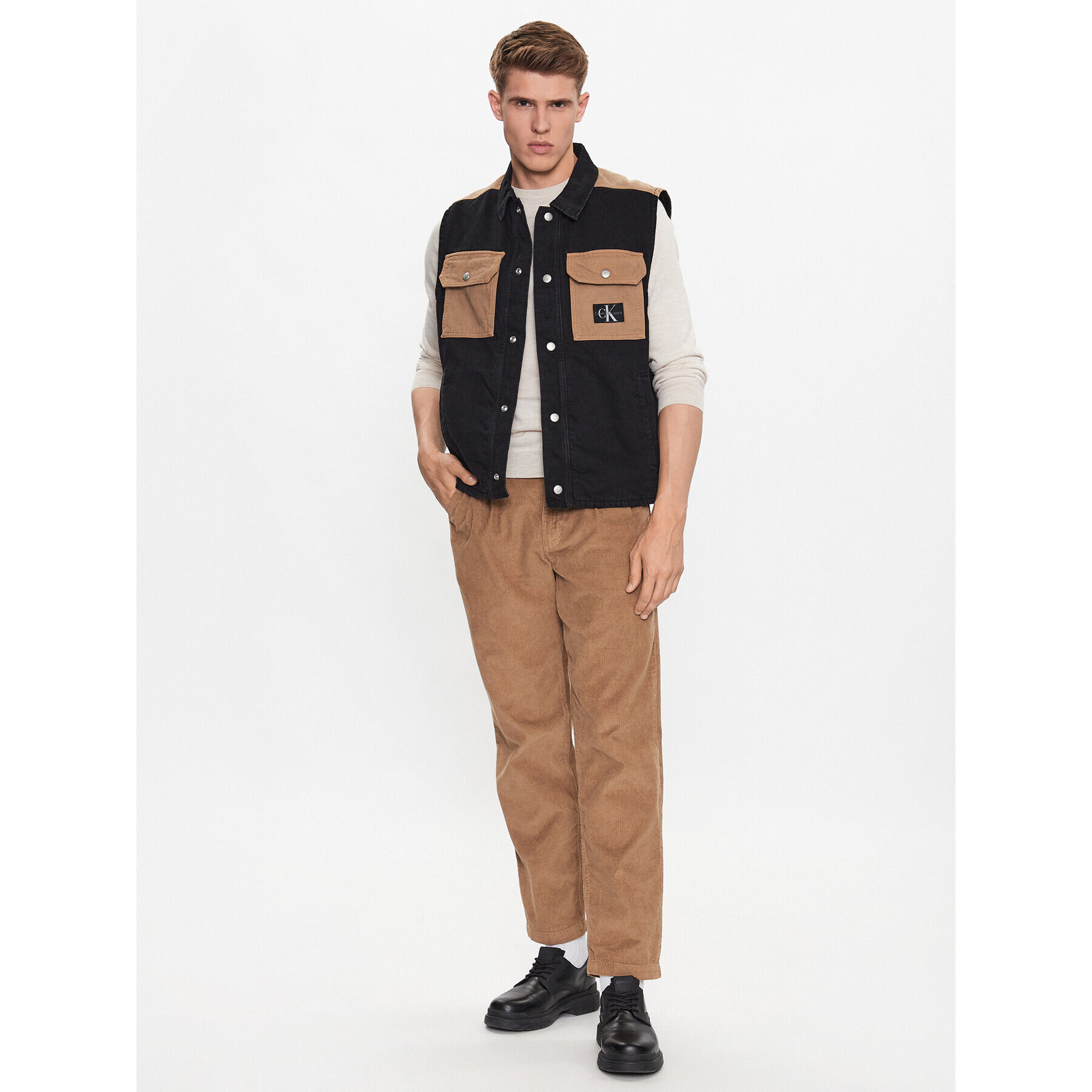 Calvin Klein Jeans Елек J30J323388 Черен Regular Fit - Pepit.bg