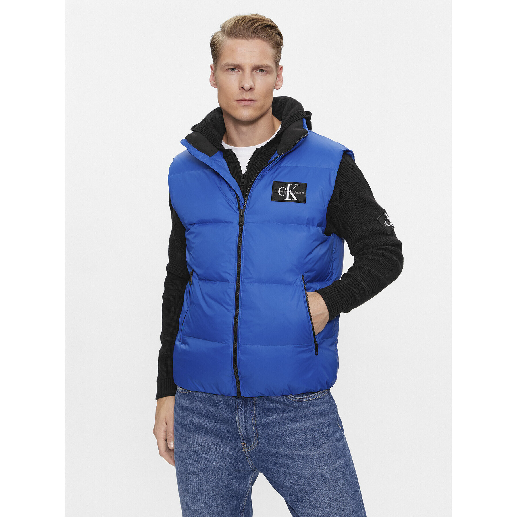 Calvin Klein Jeans Елек J30J323473 Син Regular Fit - Pepit.bg