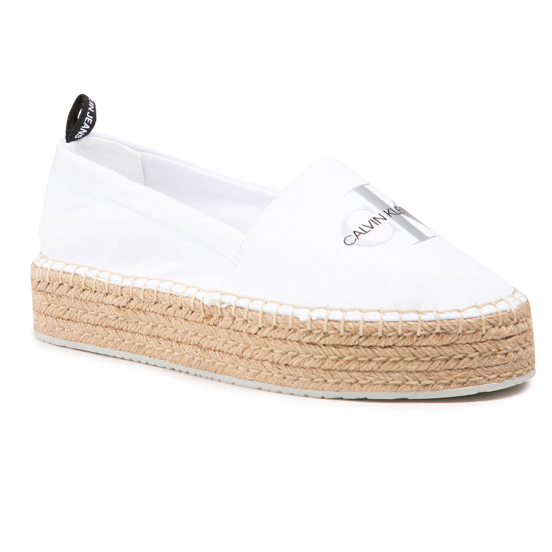 Calvin Klein Jeans Еспадрили Espadrille Wedge Printed Co YW0YW00037 Бял - Pepit.bg