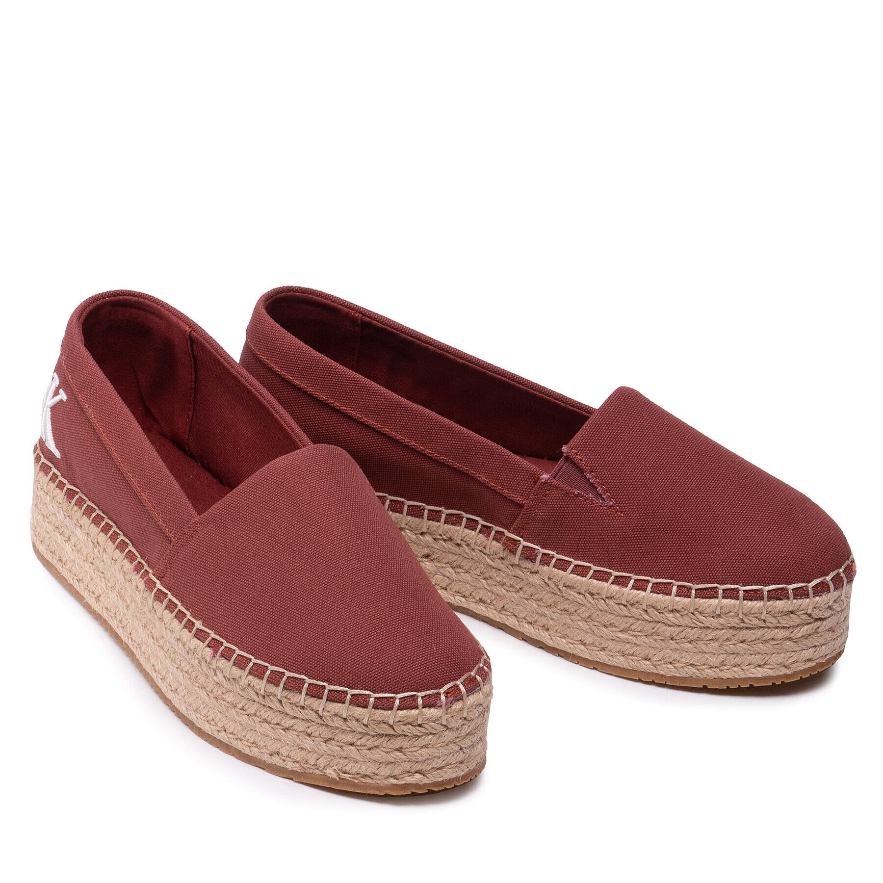 Calvin Klein Jeans Еспадрили Flatform Espadrille YW0YW00661 Бордо - Pepit.bg