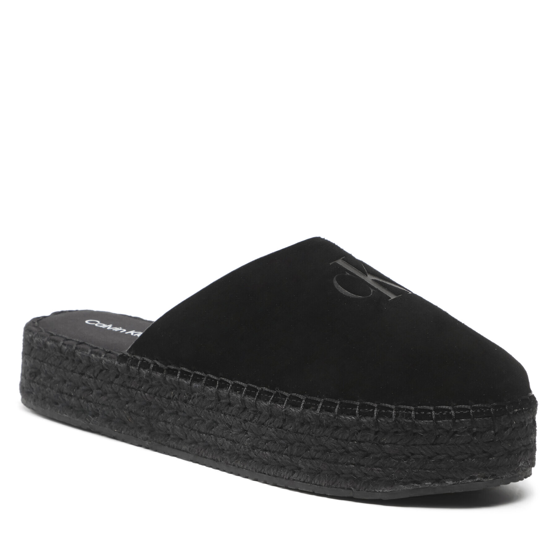 Calvin Klein Jeans Еспадрили Flatform Rope Mule Su Con YW0YW00986 Черен - Pepit.bg