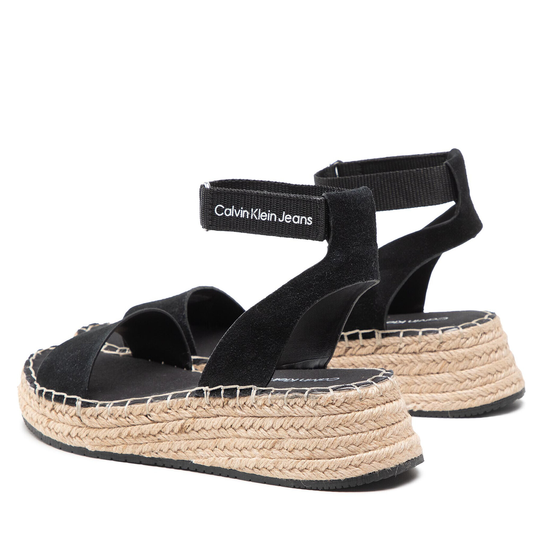 Calvin Klein Jeans Еспадрили Sporty Wedge Sandal Ankle Clip YW0YW00567 Черен - Pepit.bg