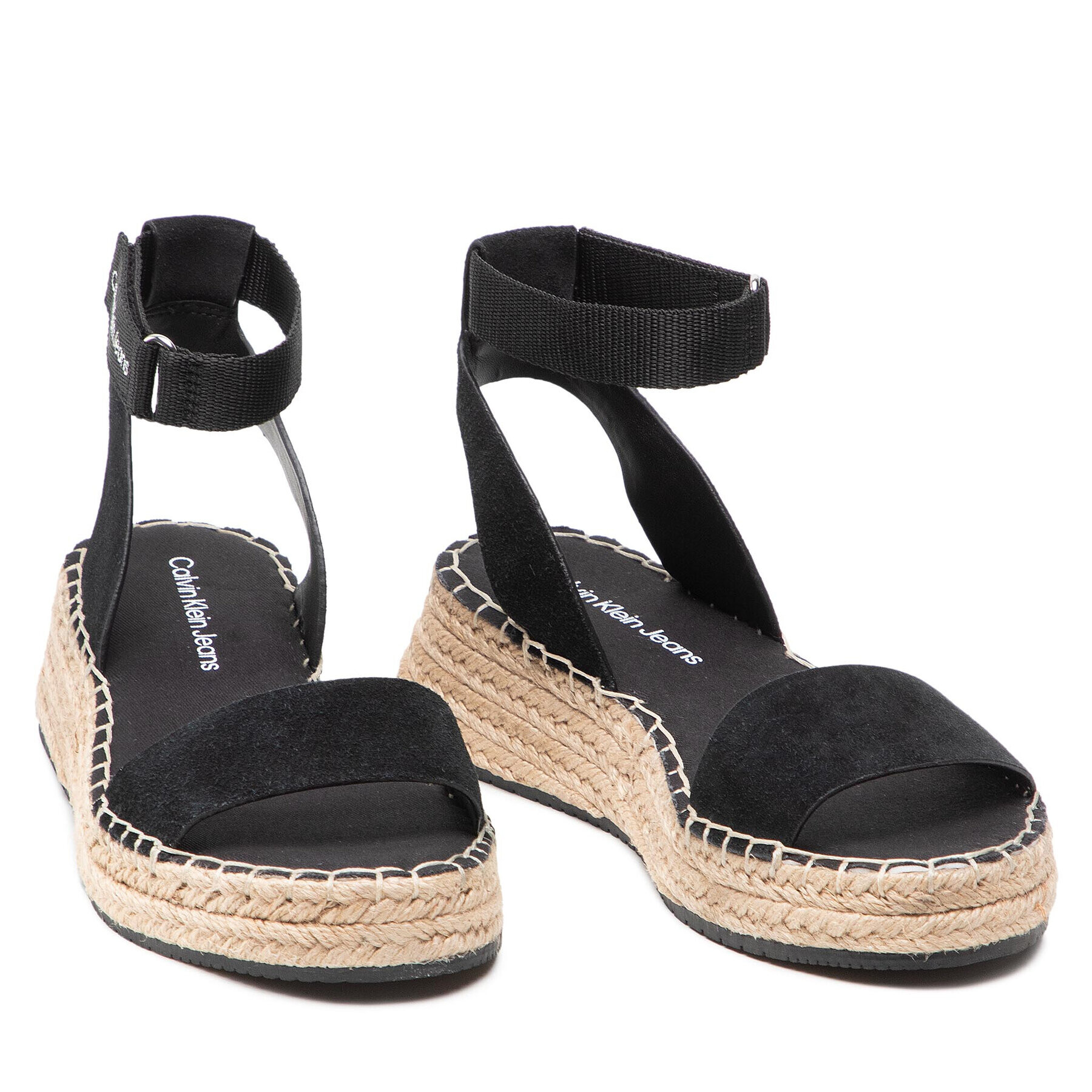 Calvin Klein Jeans Еспадрили Sporty Wedge Sandal Ankle Clip YW0YW00567 Черен - Pepit.bg