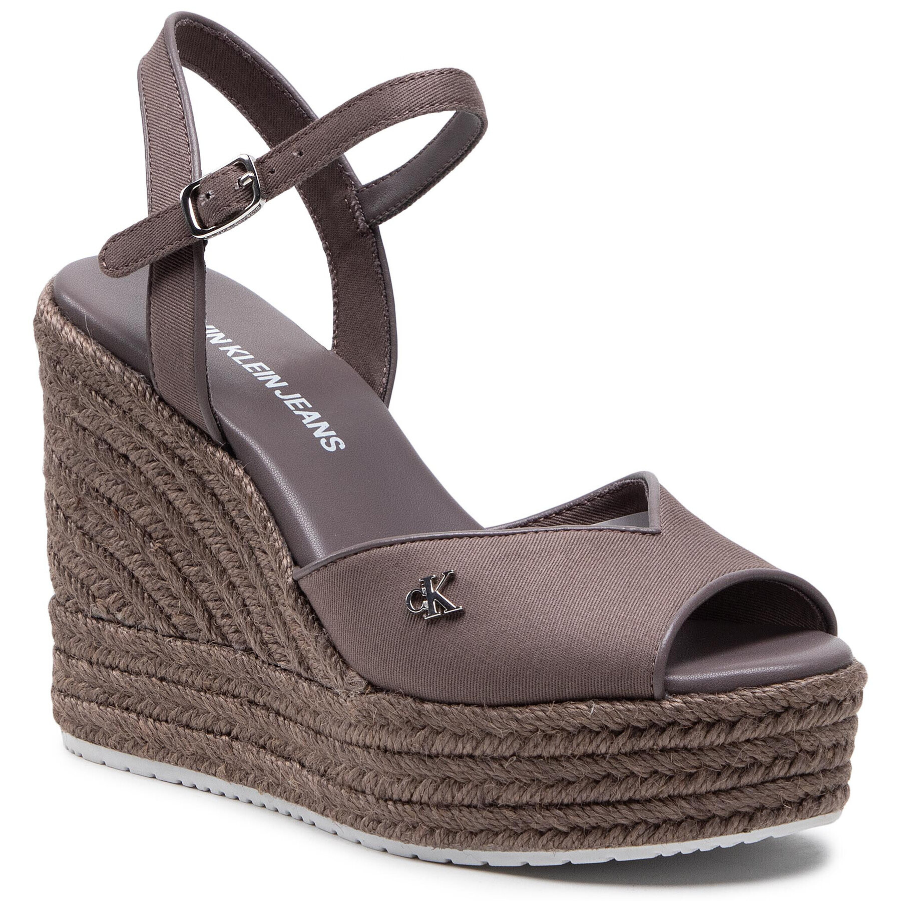 Calvin Klein Jeans Еспадрили Wedge Sandal Ankle Strap Co YW0YW00121 Кафяв - Pepit.bg