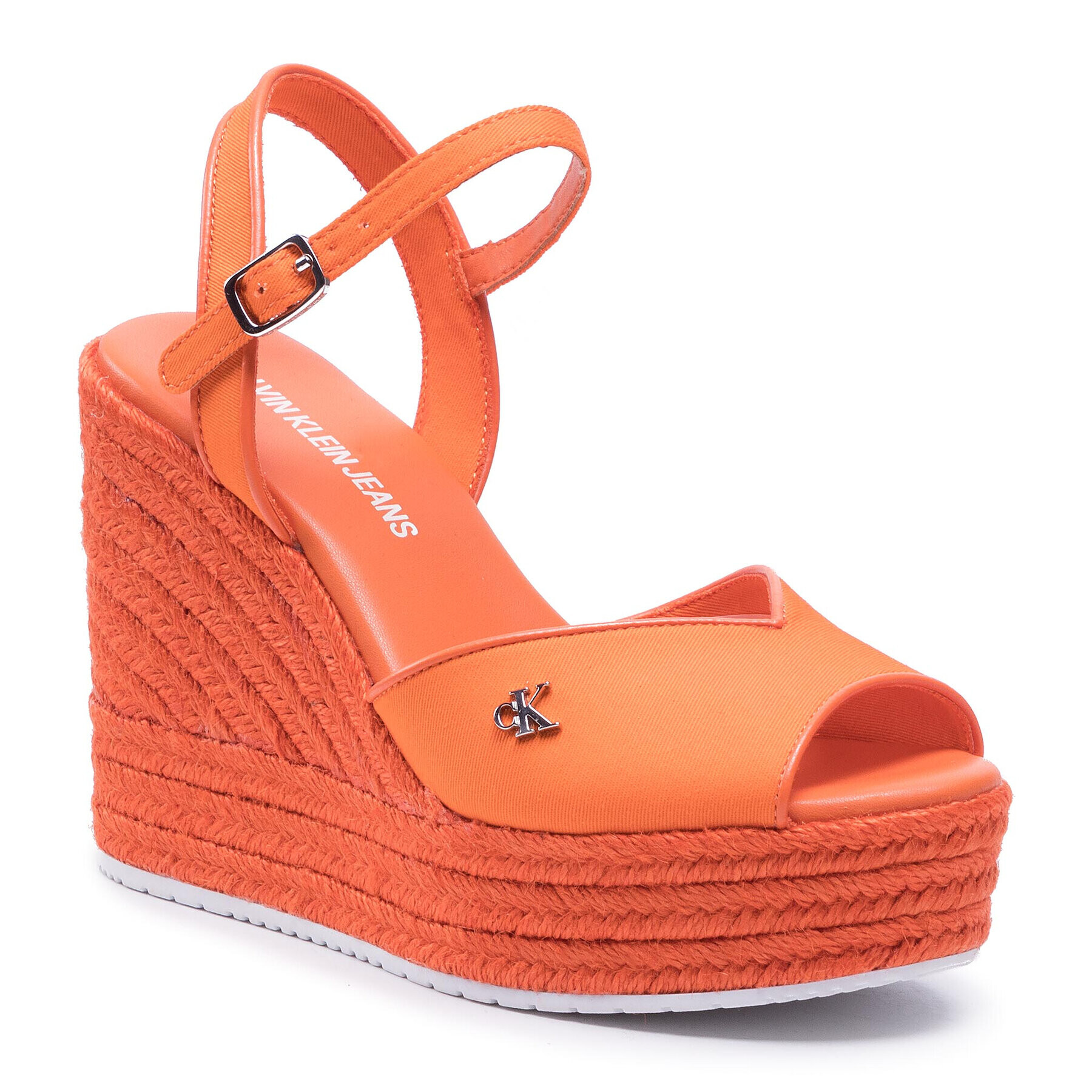 Calvin Klein Jeans Еспадрили Wedge Sandal Ankle Strap YW0YW00121 Оранжев - Pepit.bg