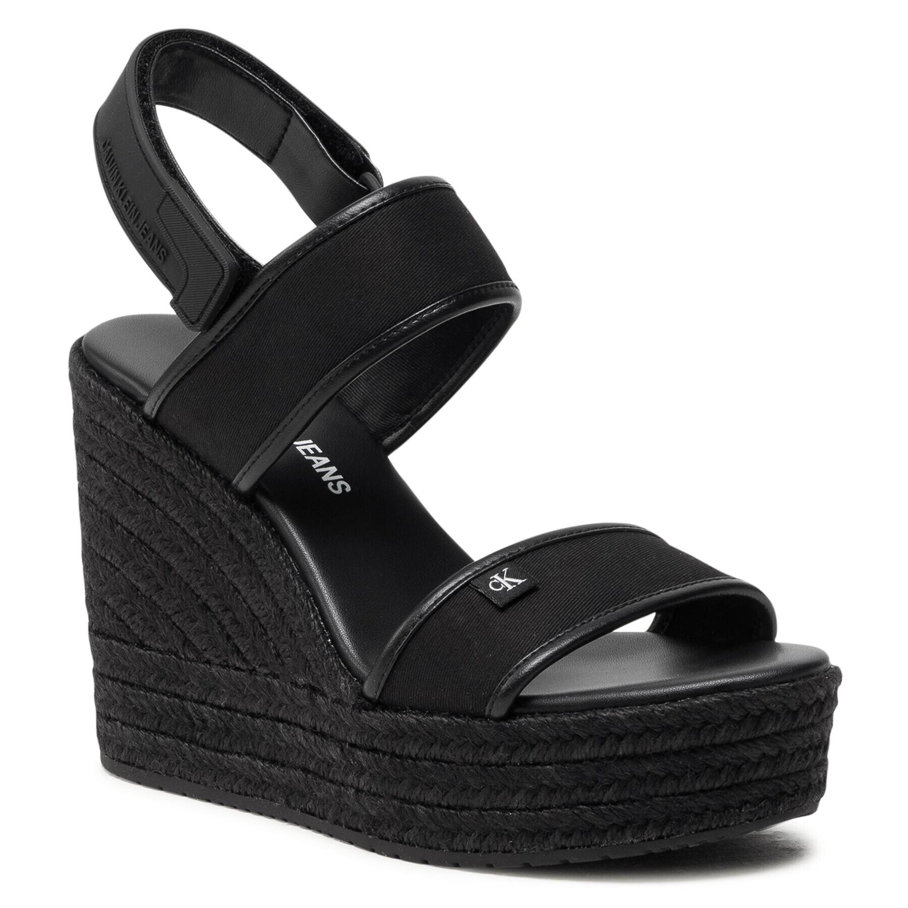 Calvin Klein Jeans Еспадрили Wedge Sandal Sling Co YW0YW00034 Черен - Pepit.bg