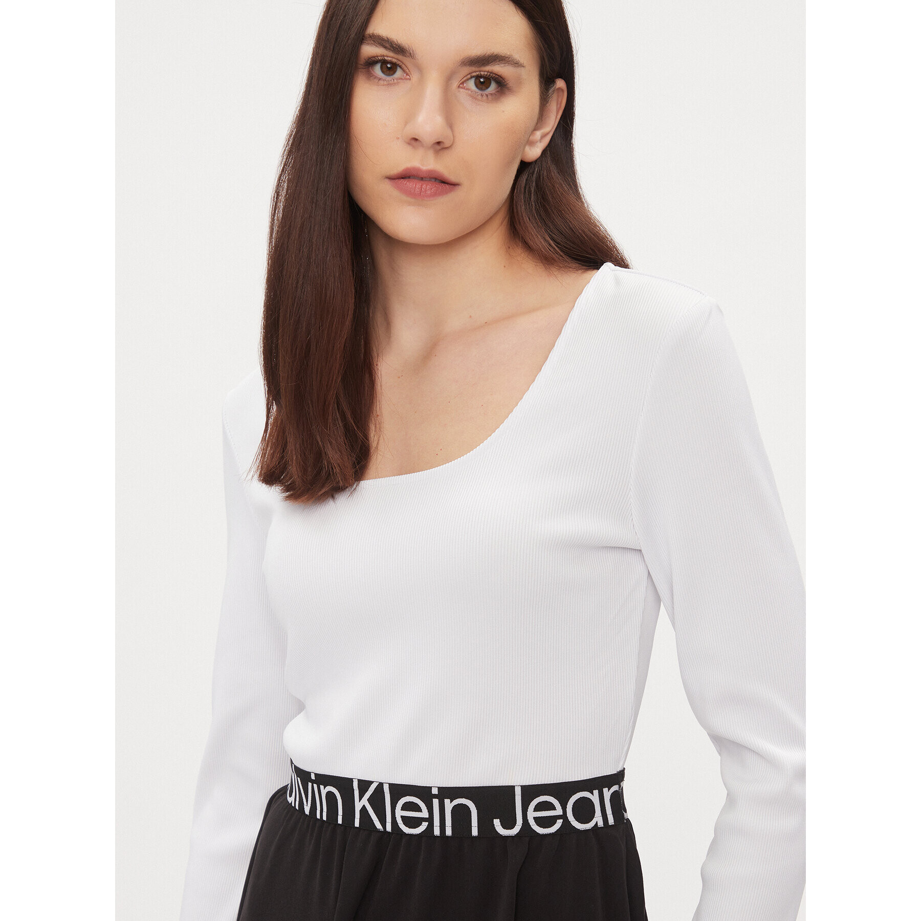 Calvin Klein Jeans Ежедневна рокля J20J222523 Бял Regular Fit - Pepit.bg