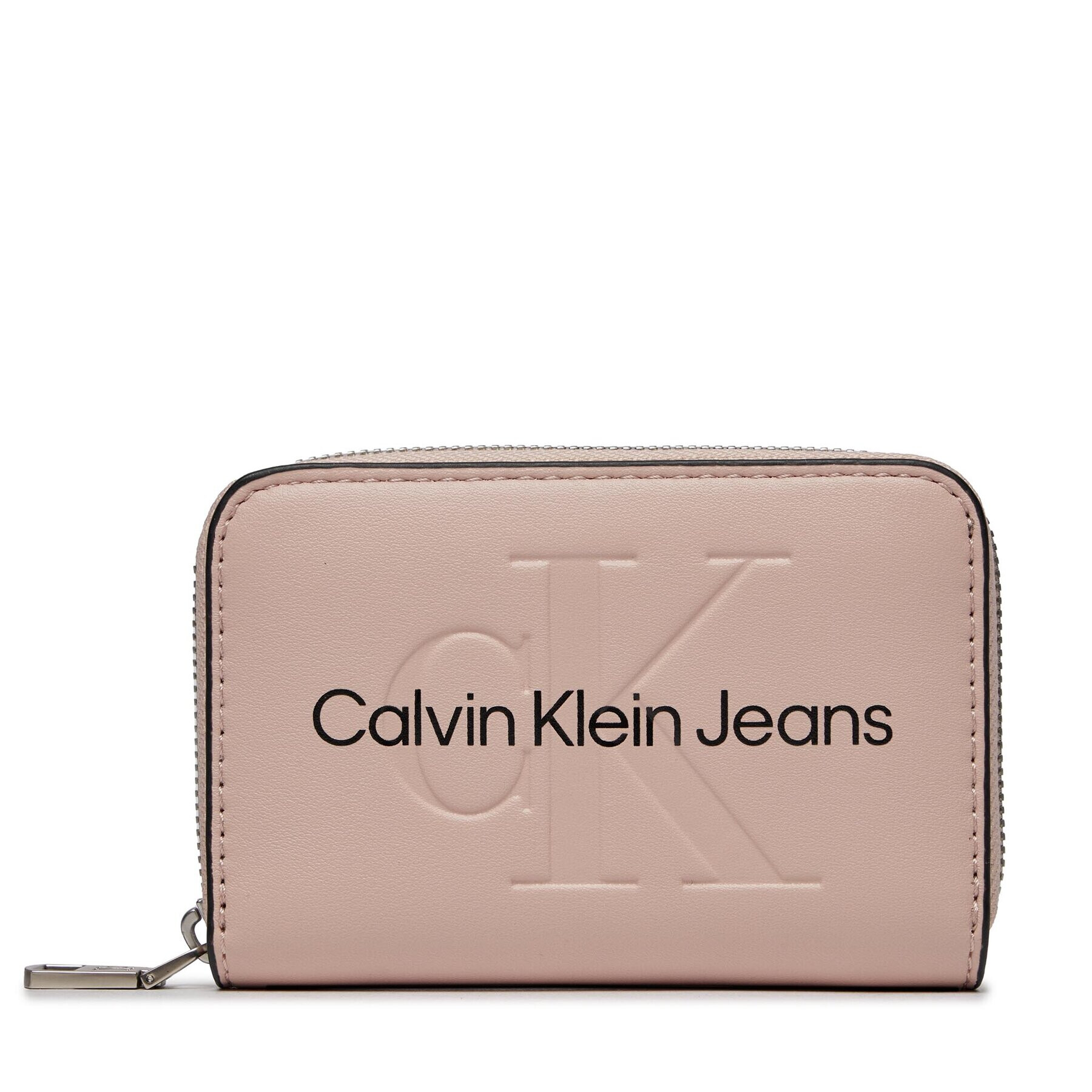 Calvin Klein Jeans Голям дамски портфейл Sculpted Med Zip Around Mono K60K607229 Розов - Pepit.bg