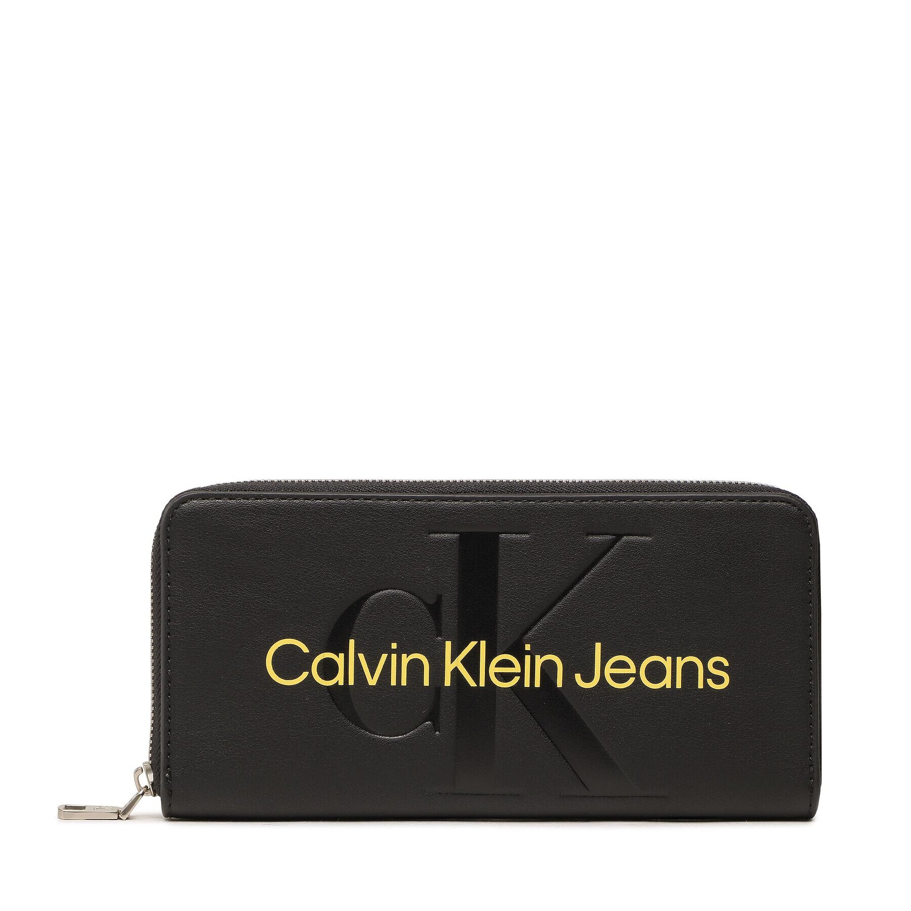 Calvin Klein Jeans Голям дамски портфейл Sculpted Mono Zip Around Mono K60K607634 Черен - Pepit.bg