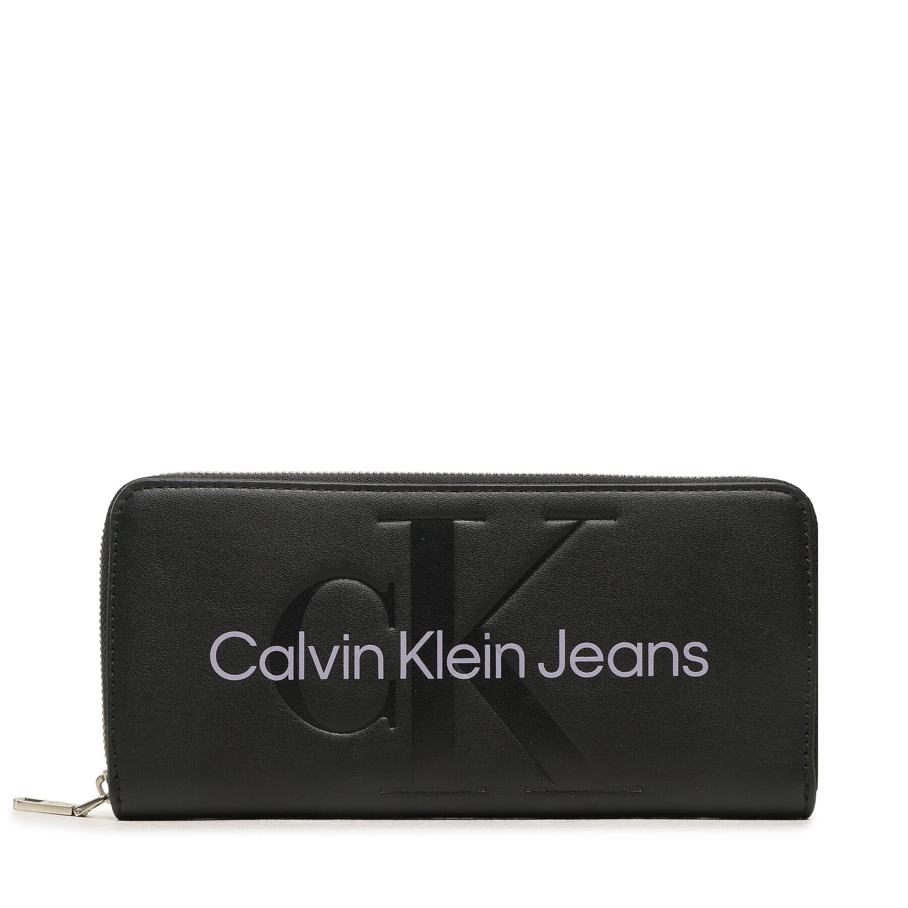 Calvin Klein Jeans Голям дамски портфейл Sculpted Mono Zip Around Mono K60K607634 Черен - Pepit.bg