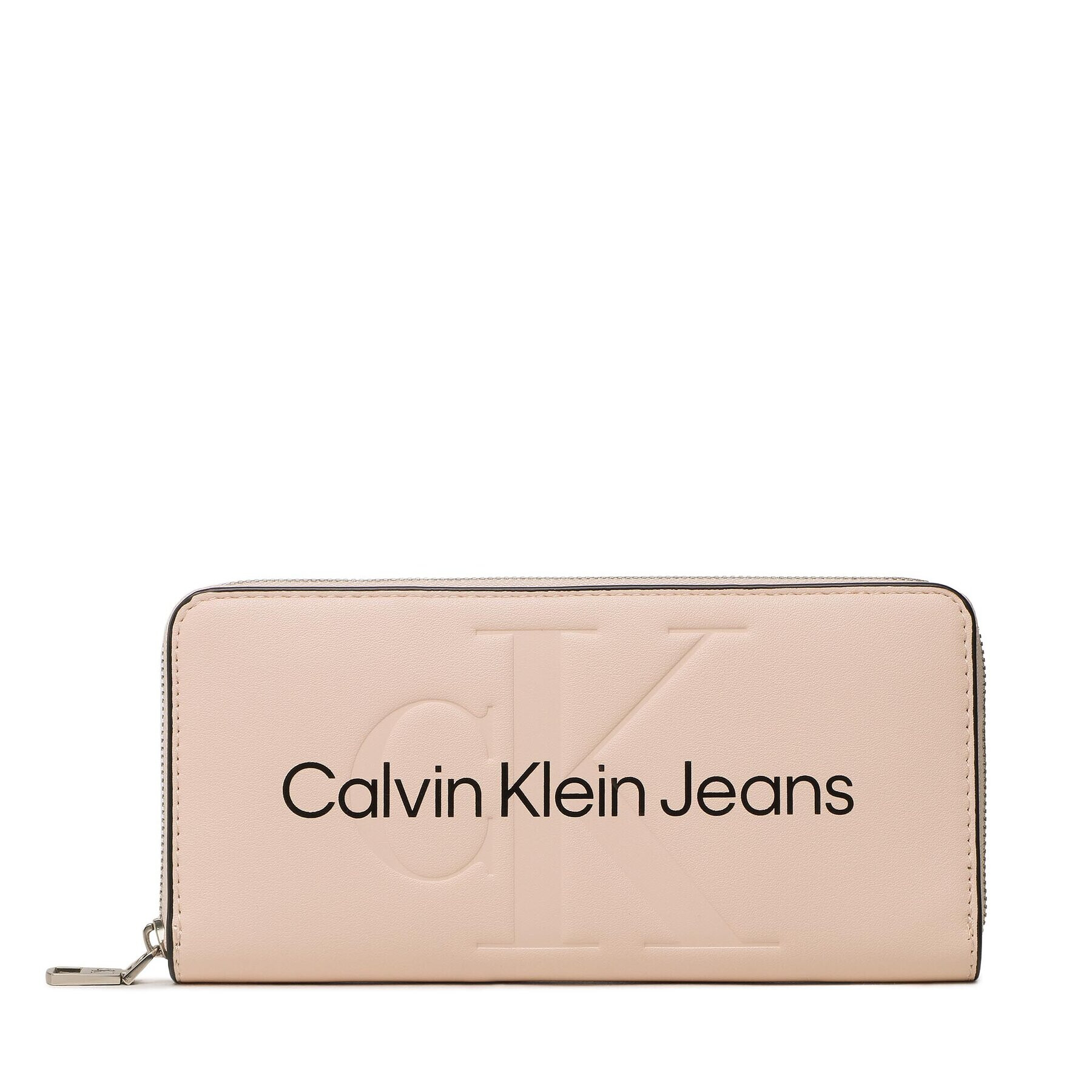 Calvin Klein Jeans Голям дамски портфейл Sculpted Mono Zip Around Mono K60K607634 Розов - Pepit.bg