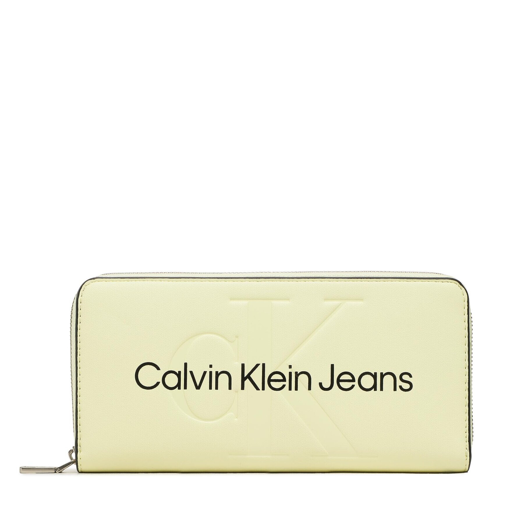 Calvin Klein Jeans Голям дамски портфейл Sculpted Mono Zip Around Mono K60K607634 Зелен - Pepit.bg