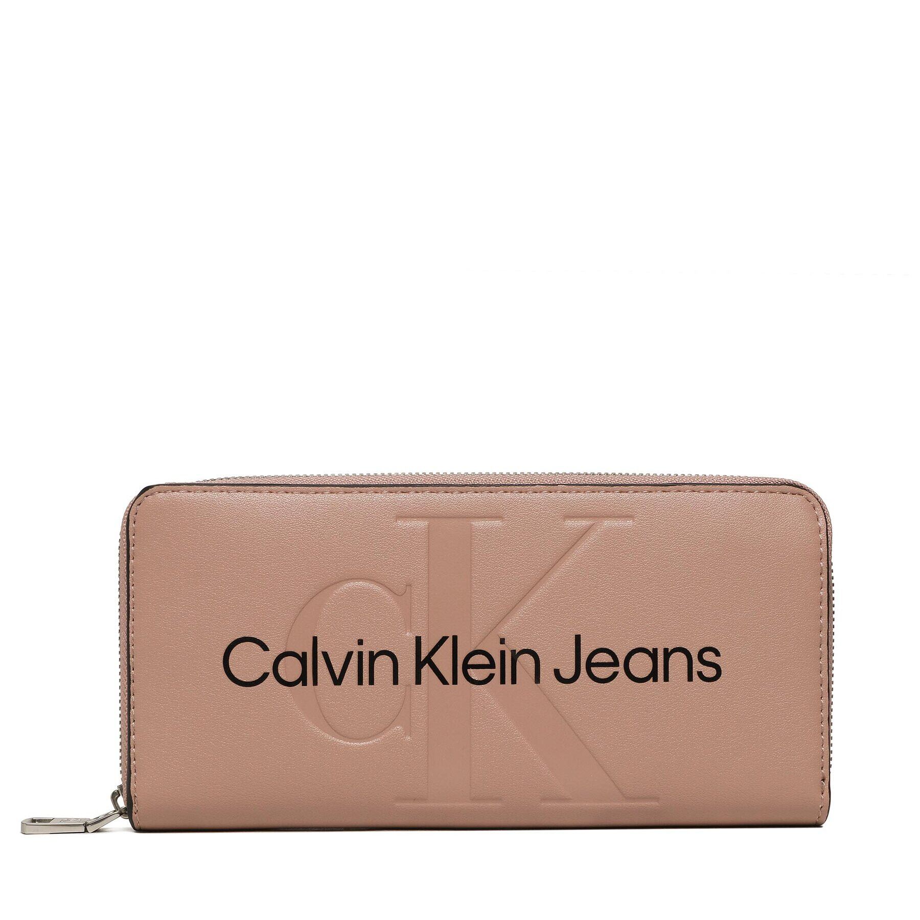 Calvin Klein Jeans Голям дамски портфейл Sculpted Zip Around Mono K60K610358 Розов - Pepit.bg