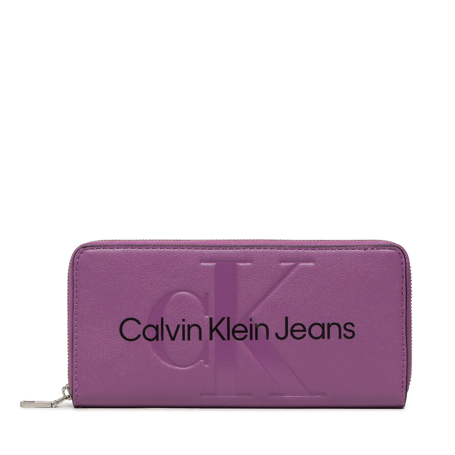 Calvin Klein Jeans Голям дамски портфейл Sculpted Zip Around Mono K60K610358 Виолетов - Pepit.bg