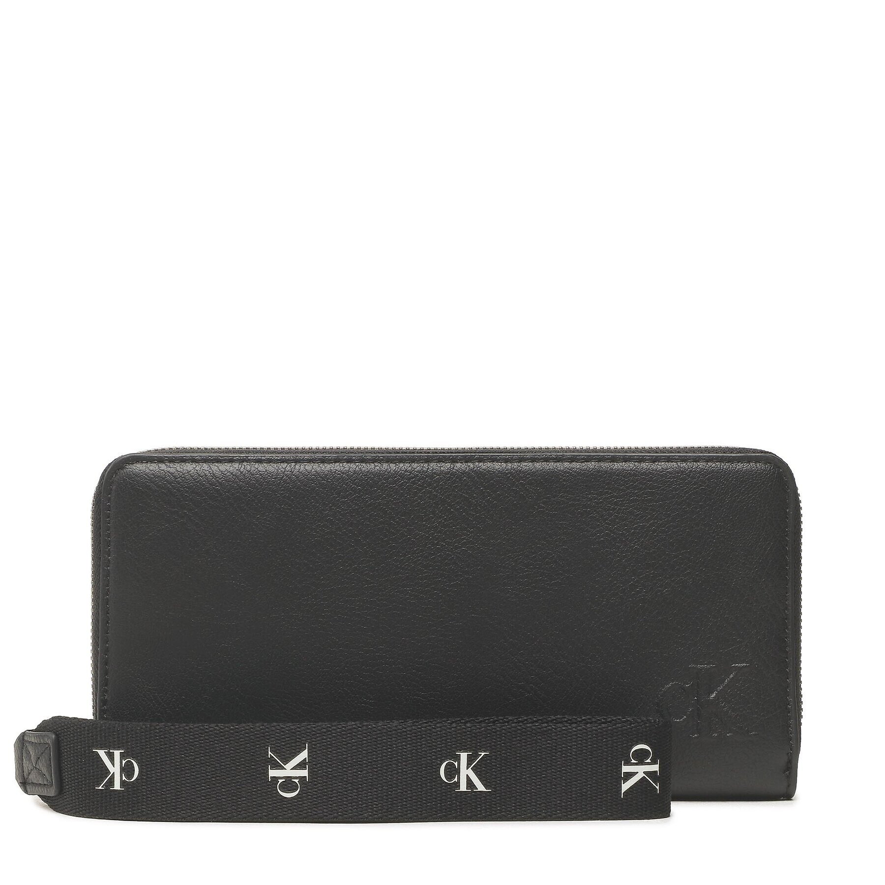 Calvin Klein Jeans Голям дамски портфейл Ultralight Zip Around W/Wristlet K60K610705 Черен - Pepit.bg