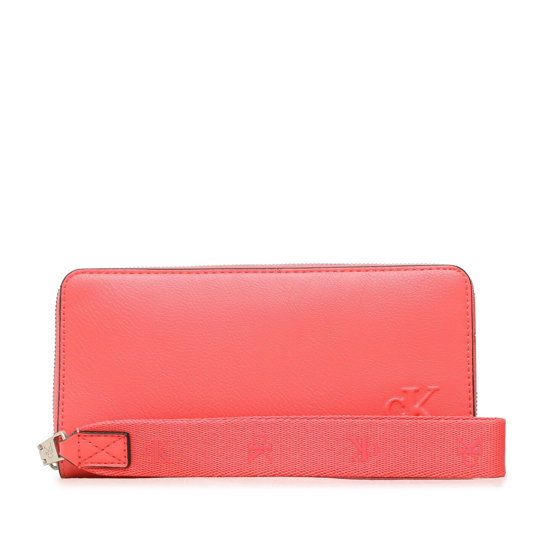 Calvin Klein Jeans Голям дамски портфейл Ultralight Zip Around W/Wristlet K60K610705 Коралов - Pepit.bg