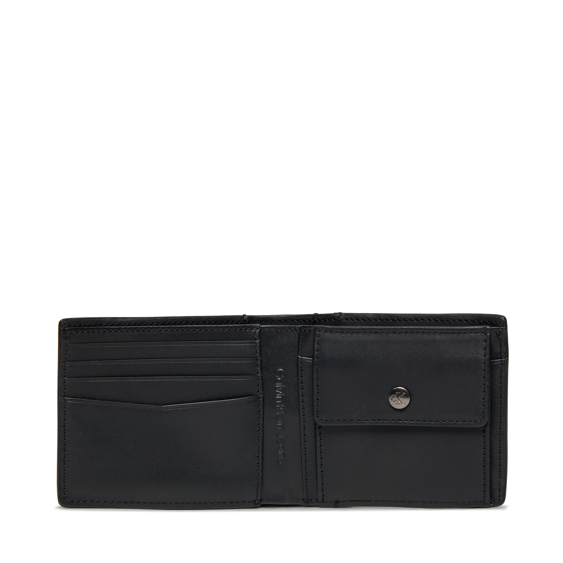 Calvin Klein Jeans Голям мъжки портфейл Inst Plaque Bifold W/Coin K50K511432 Черен - Pepit.bg