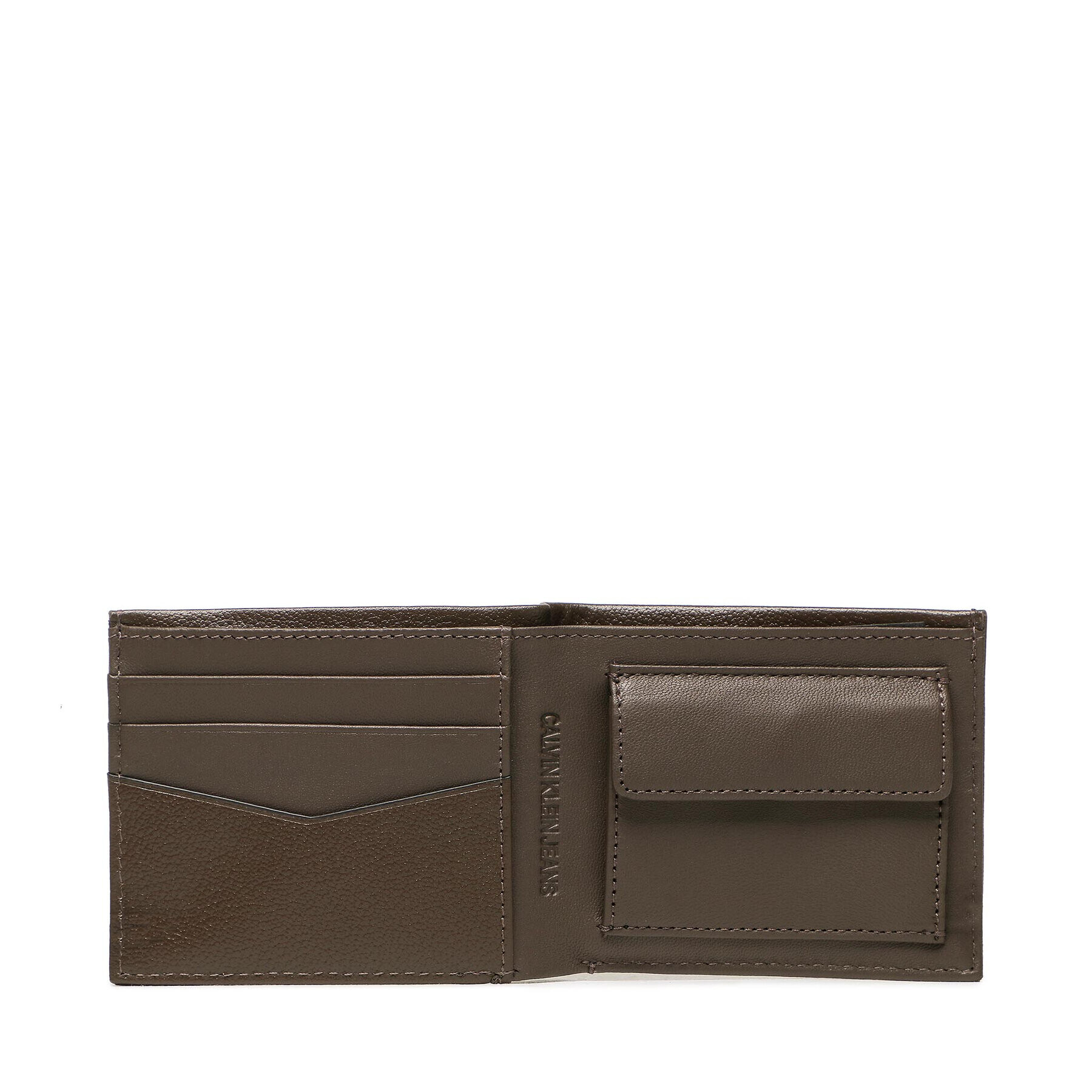 Calvin Klein Jeans Голям мъжки портфейл Micro Pebble Billfold W/Coin K50K507225 Кафяв - Pepit.bg