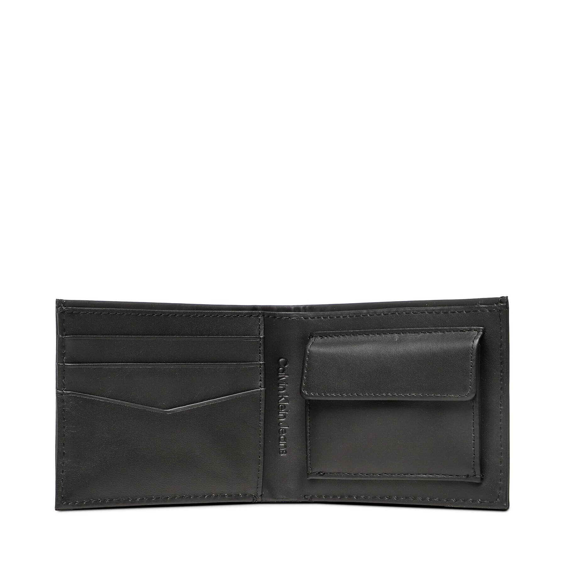 Calvin Klein Jeans Голям мъжки портфейл Plaque Bifold W/Coin K50K510445 Черен - Pepit.bg